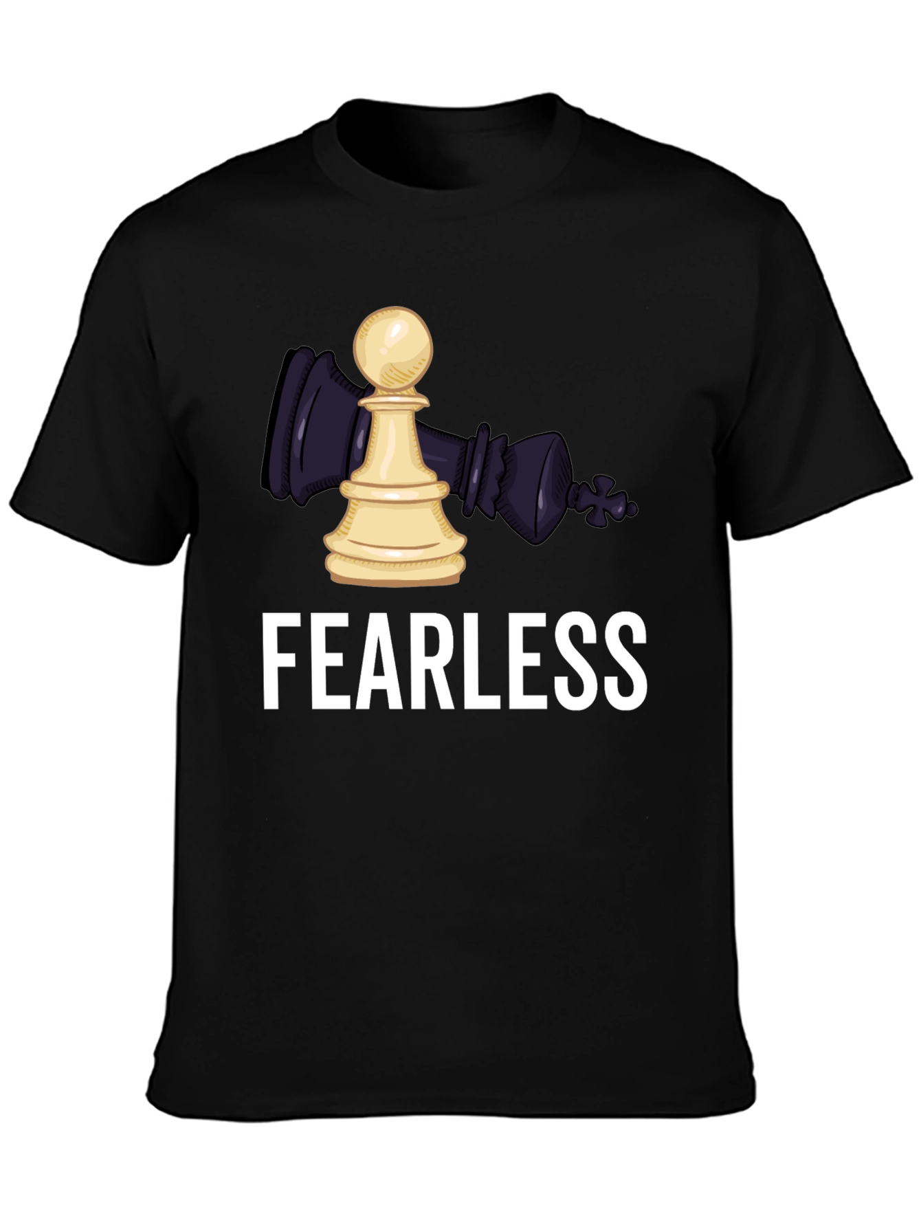 Black Fearless Chess Graphic T-Shirt view 3