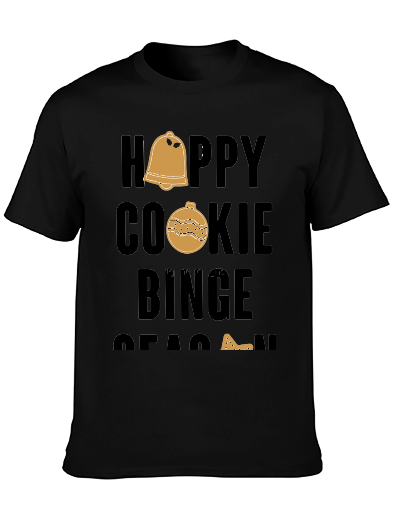 Black Happy Cookie Binge Season Black T-Shirt view 3