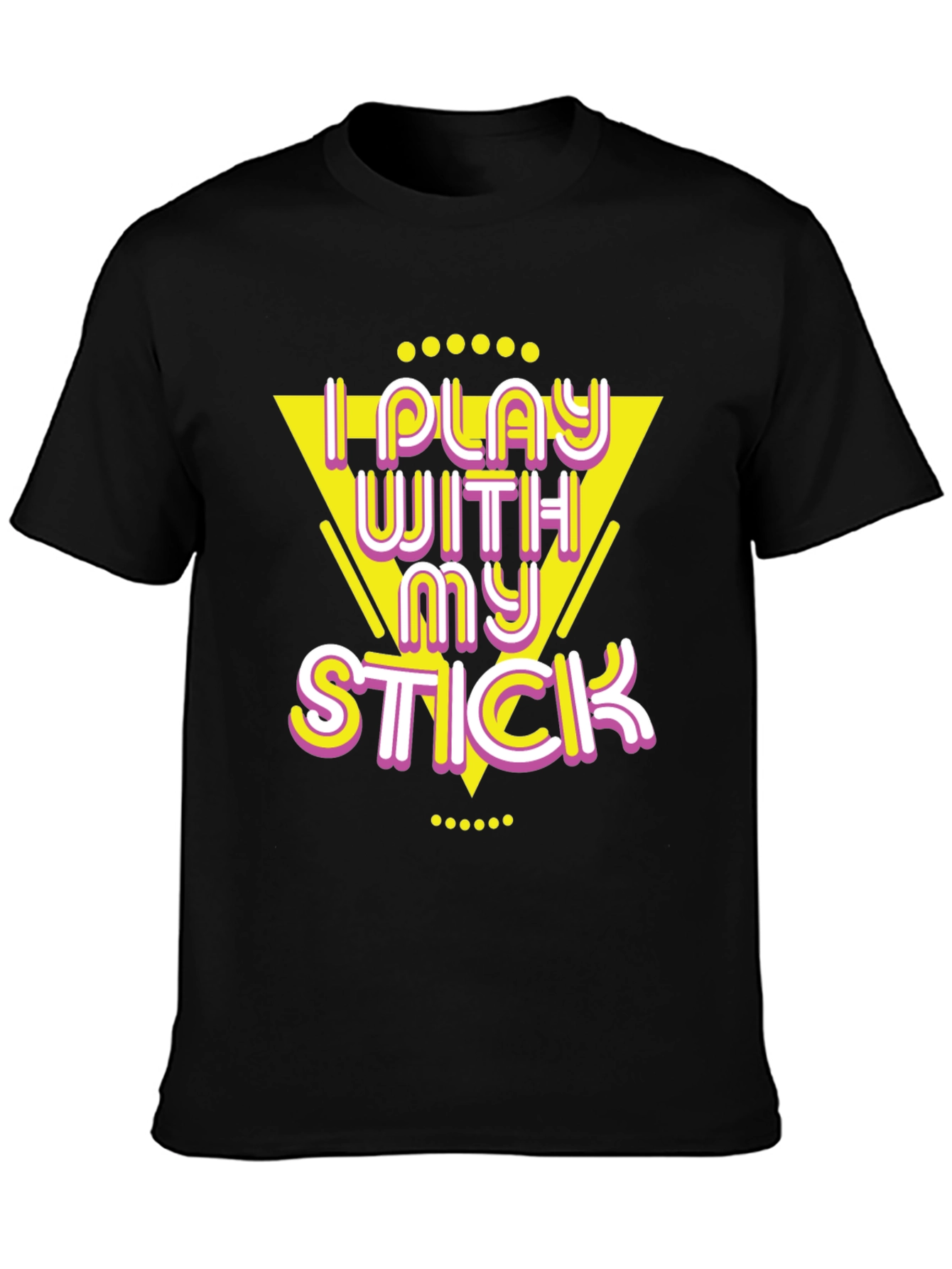 Black I Play With My Stick Graphic Tee view 3