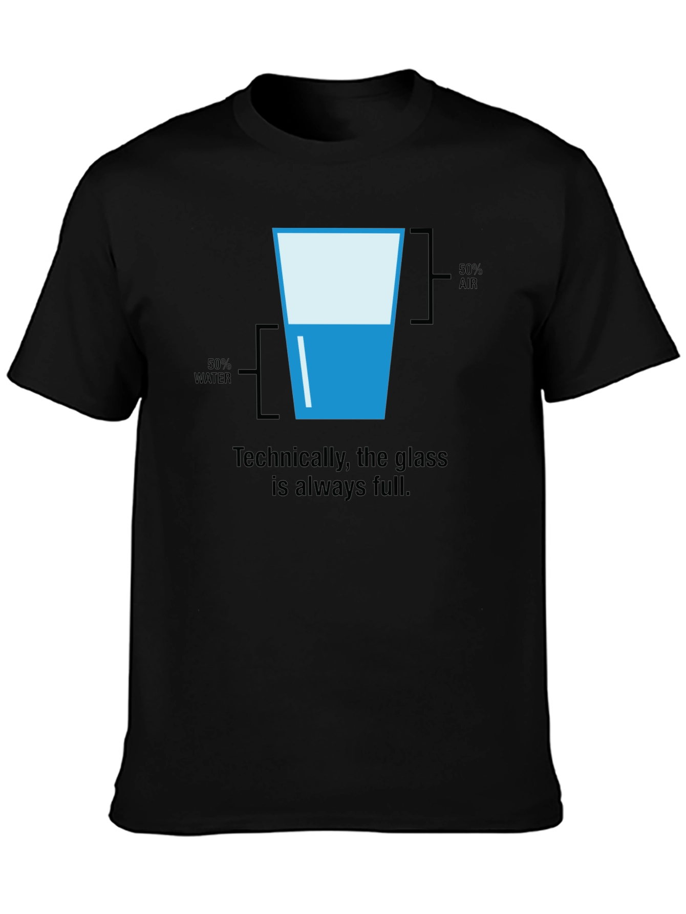 Black Technically Full Glass T-Shirt - Half Water Half Air view 3
