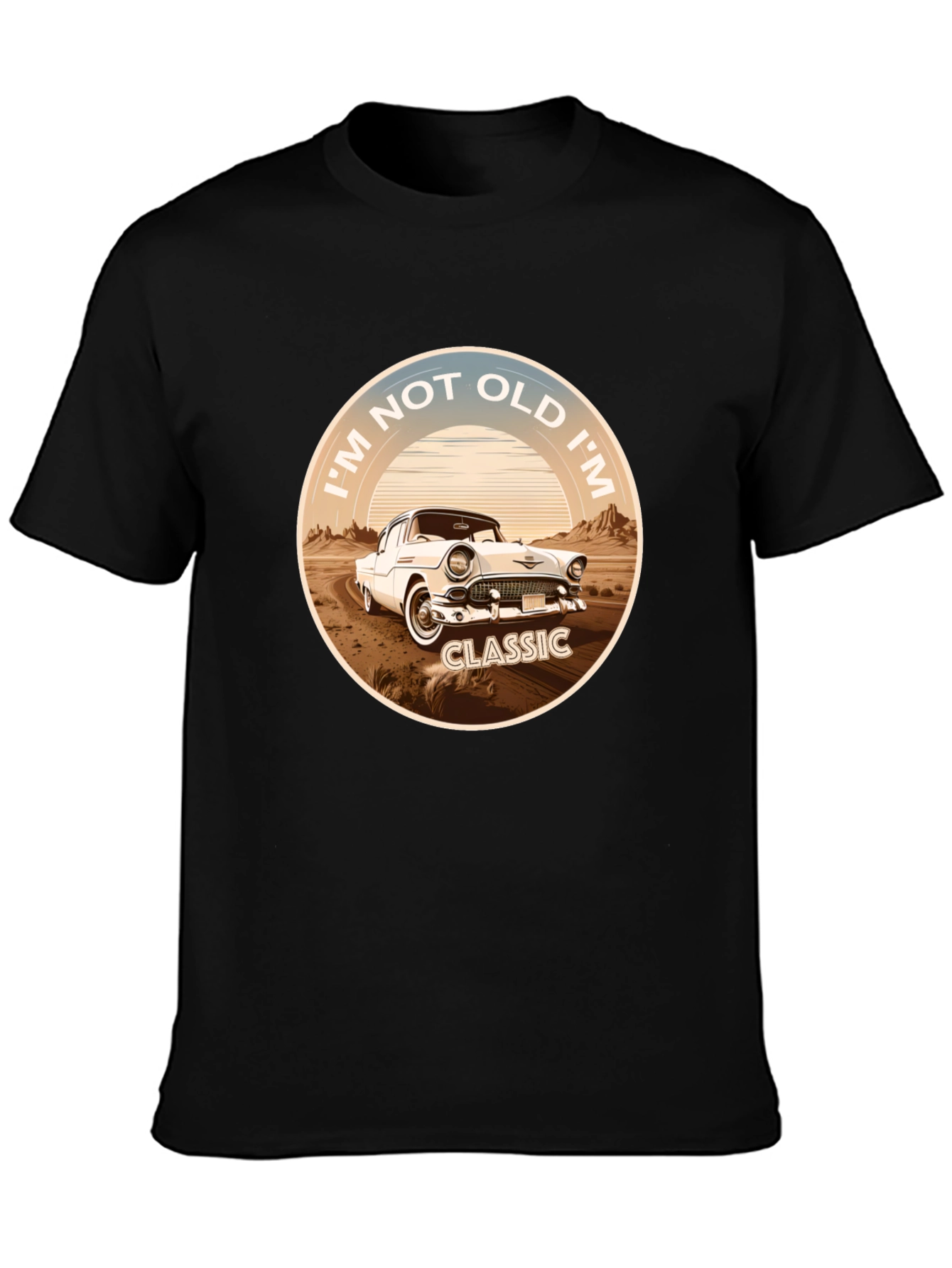 Black Classic Car Graphic T-Shirt - I'm Not Old, I'm Classic view 3