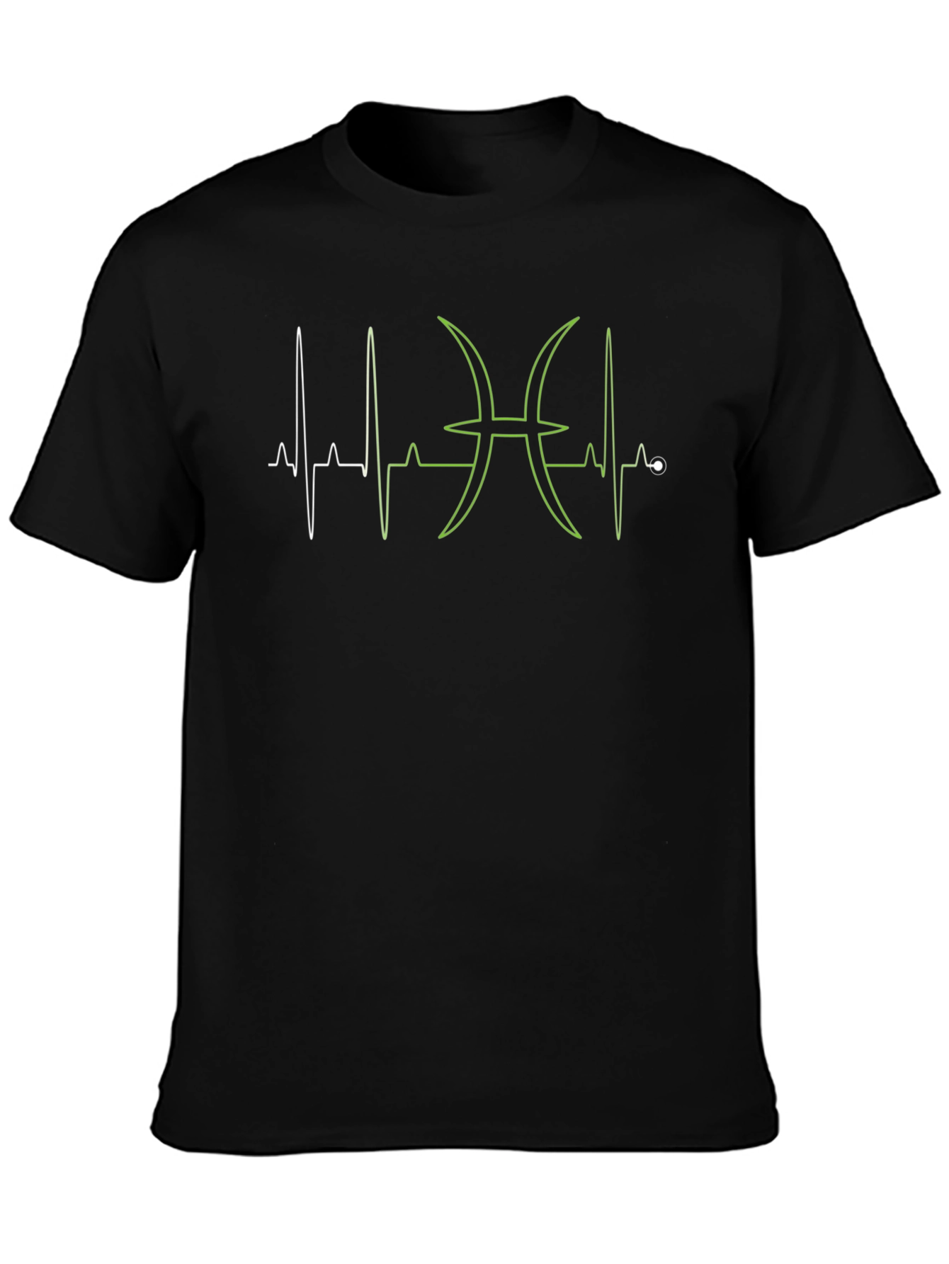 Black Pisces Heartbeat T-Shirt view 3
