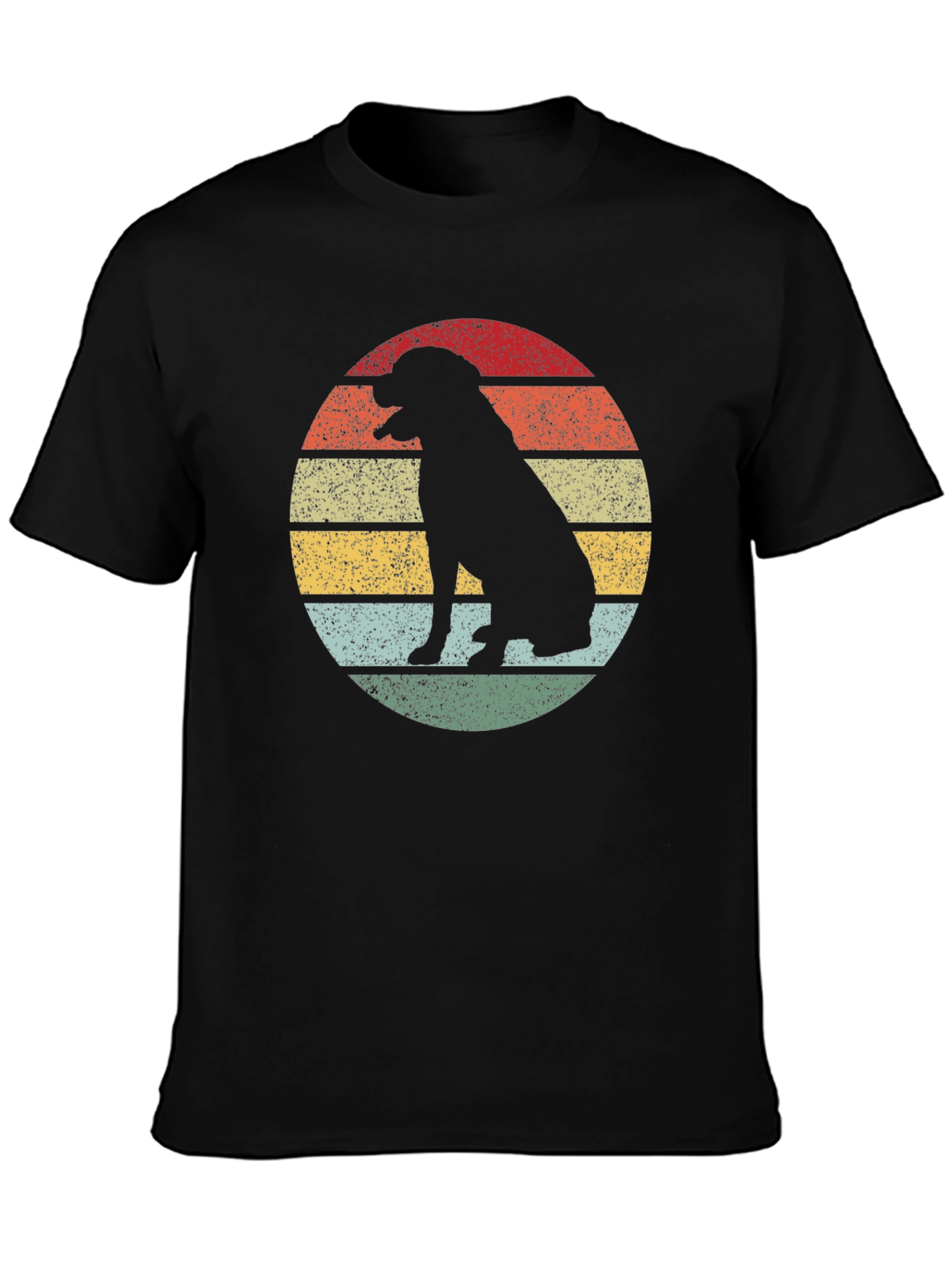 Black Retro Dog Silhouette T-Shirt - Vintage Style Graphic Tee view 3