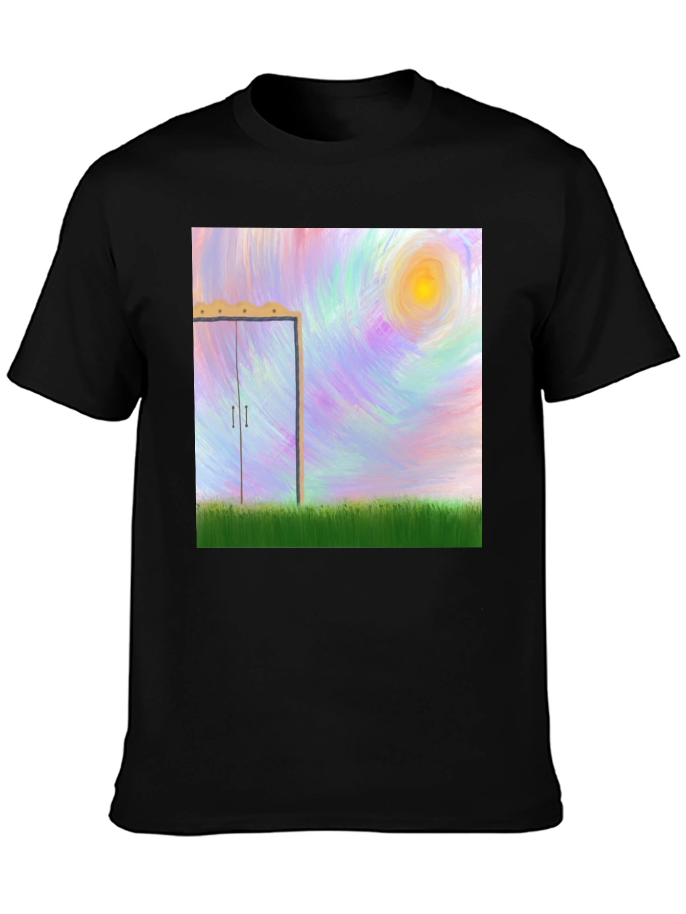Black Colorful Painted Door Graphic Tee view 3