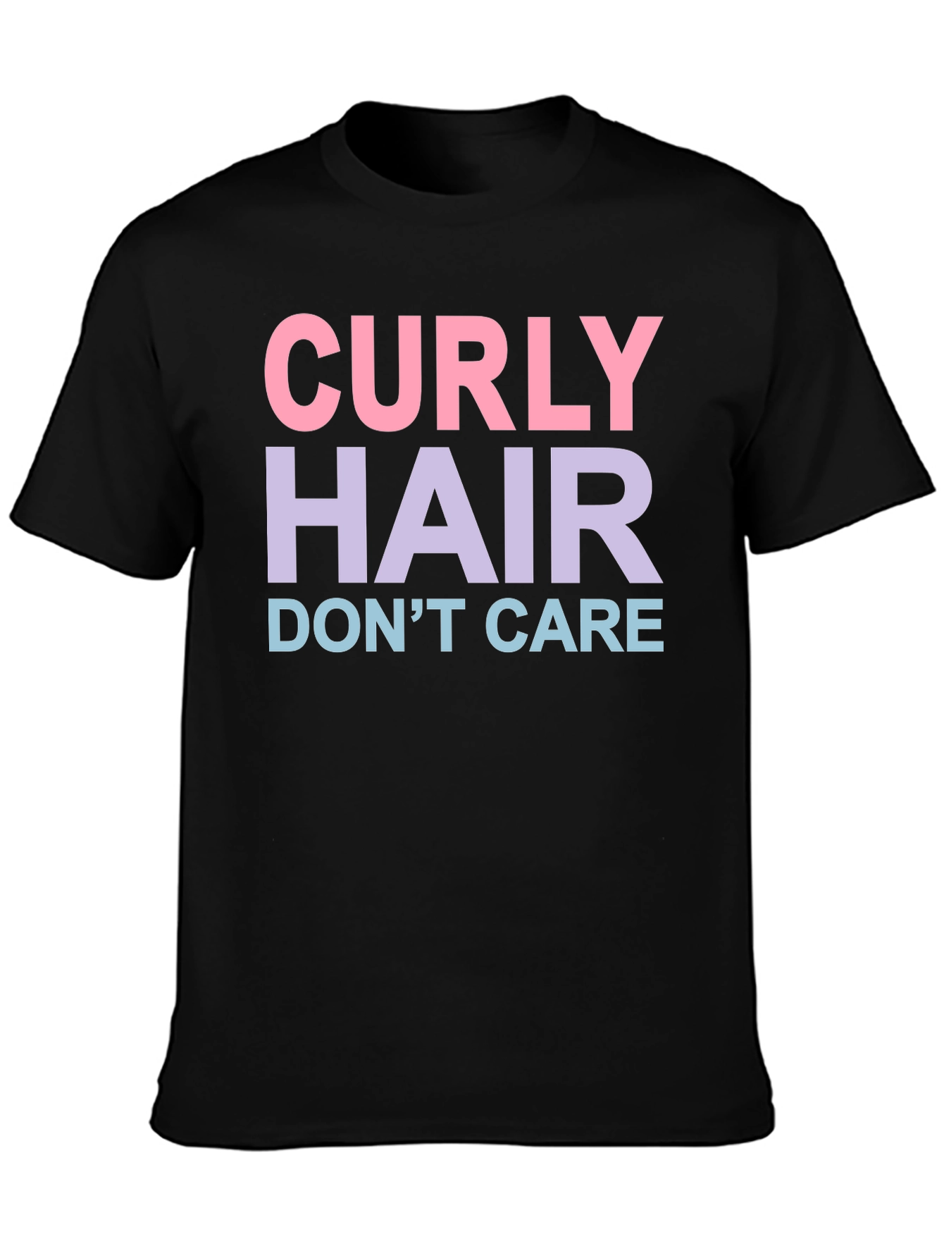 Black Curly Hair Don't Care Graphic T-Shirt view 3