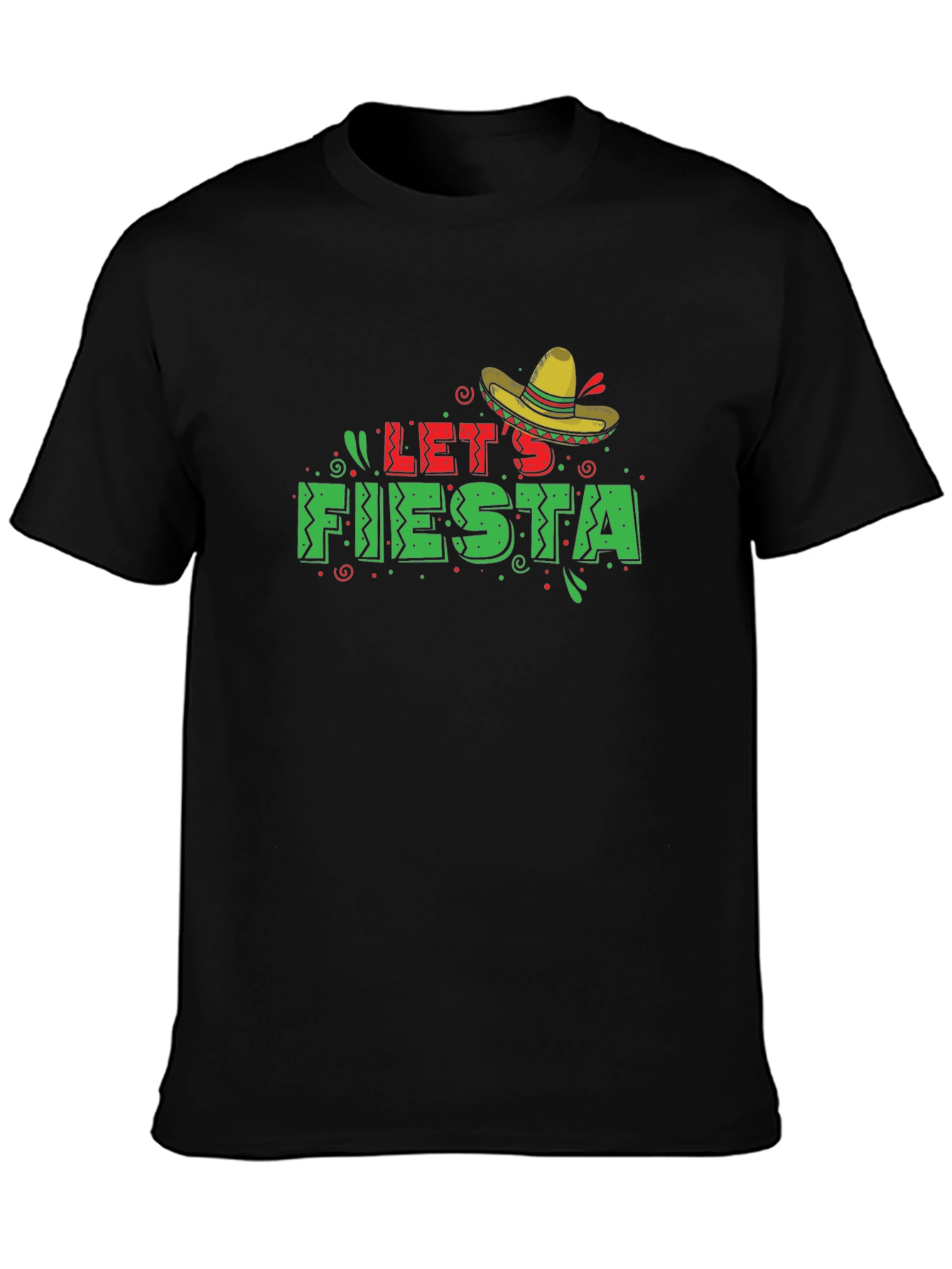 Black Let's Fiesta Graphic T-Shirt - Black view 3
