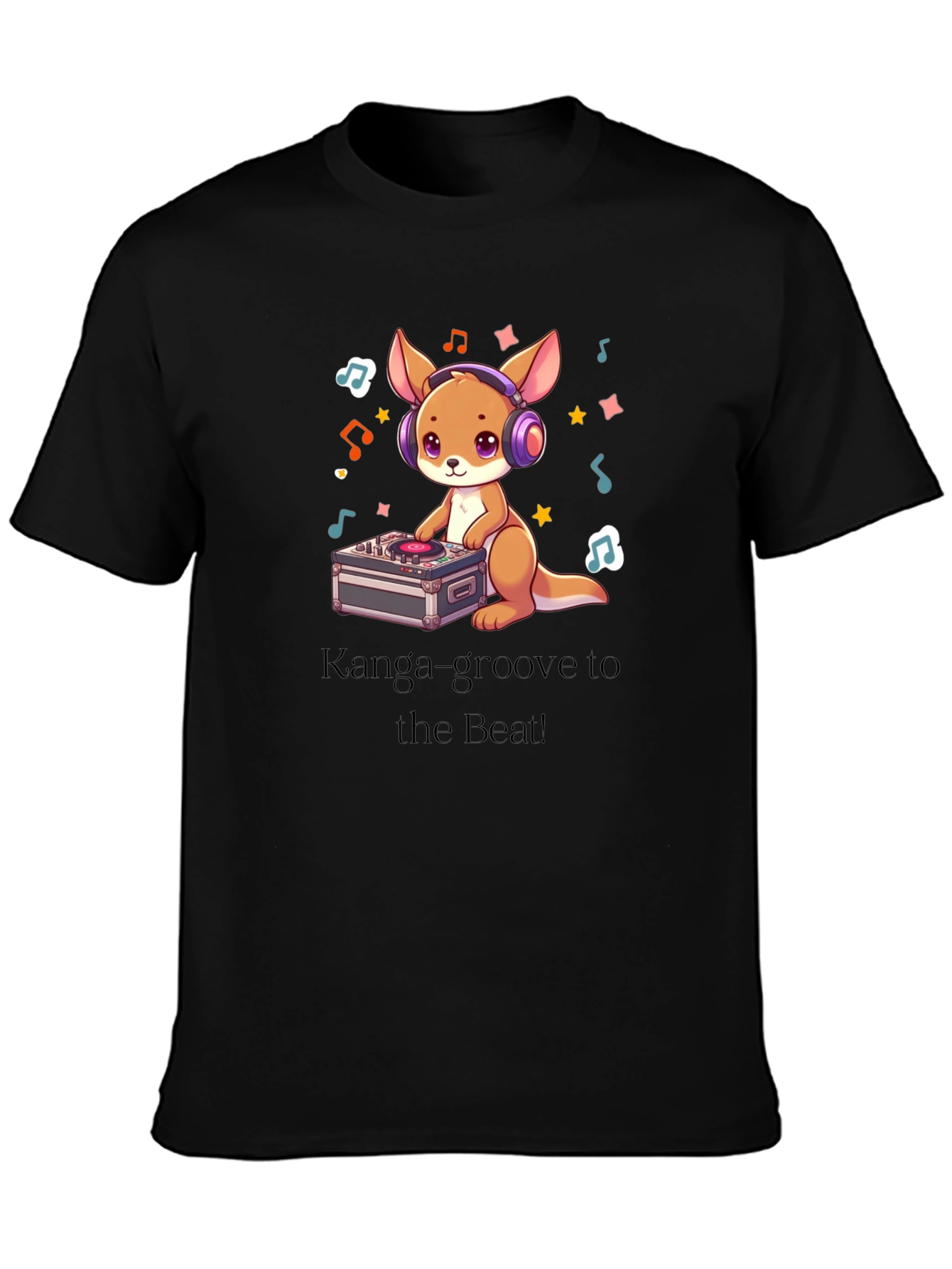 Black DJ Kangaroo T-Shirt - Groove to the Beat! view 3