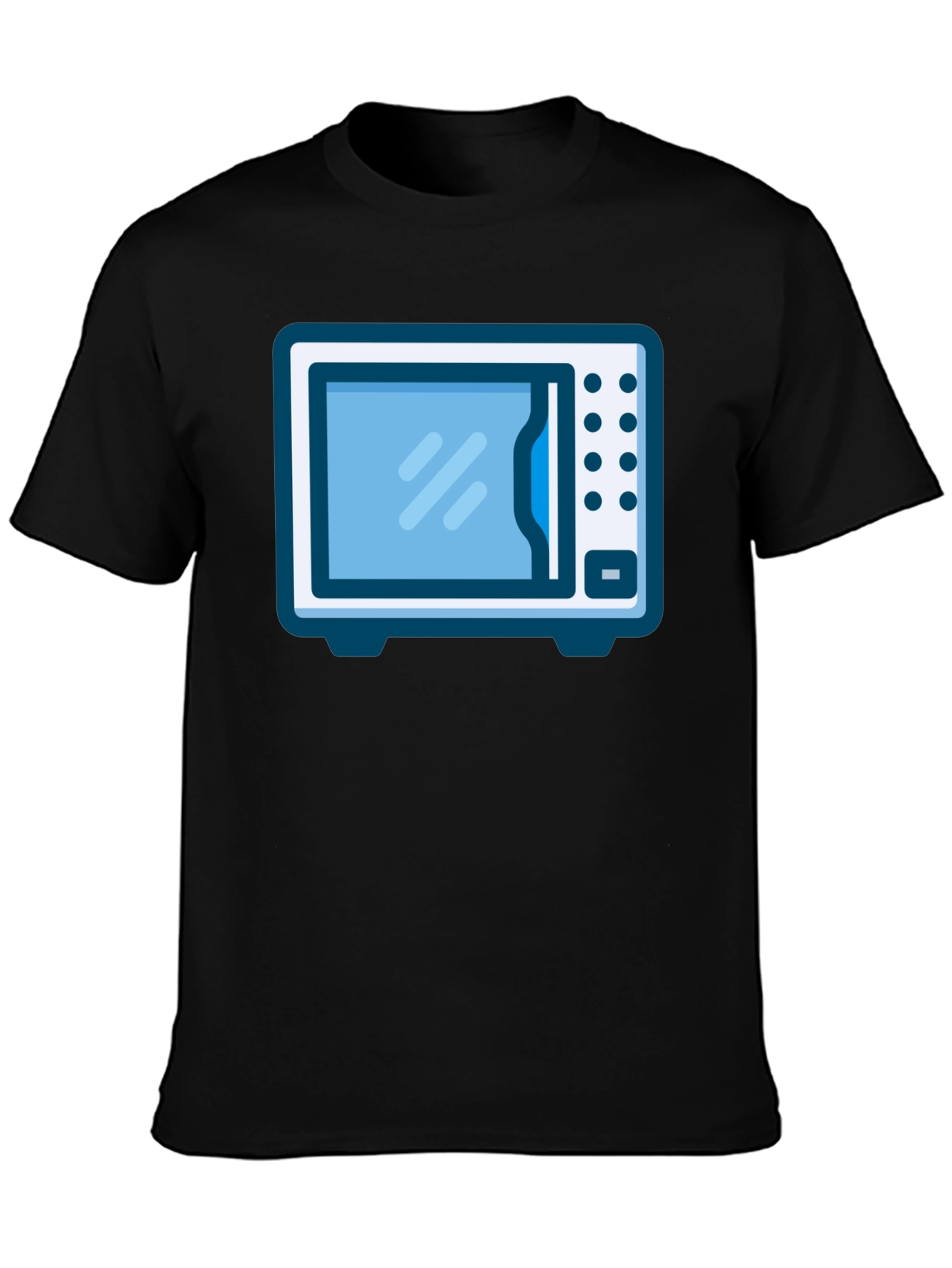 Black Microwave T-Shirt - Quirky Graphic Tee view 3