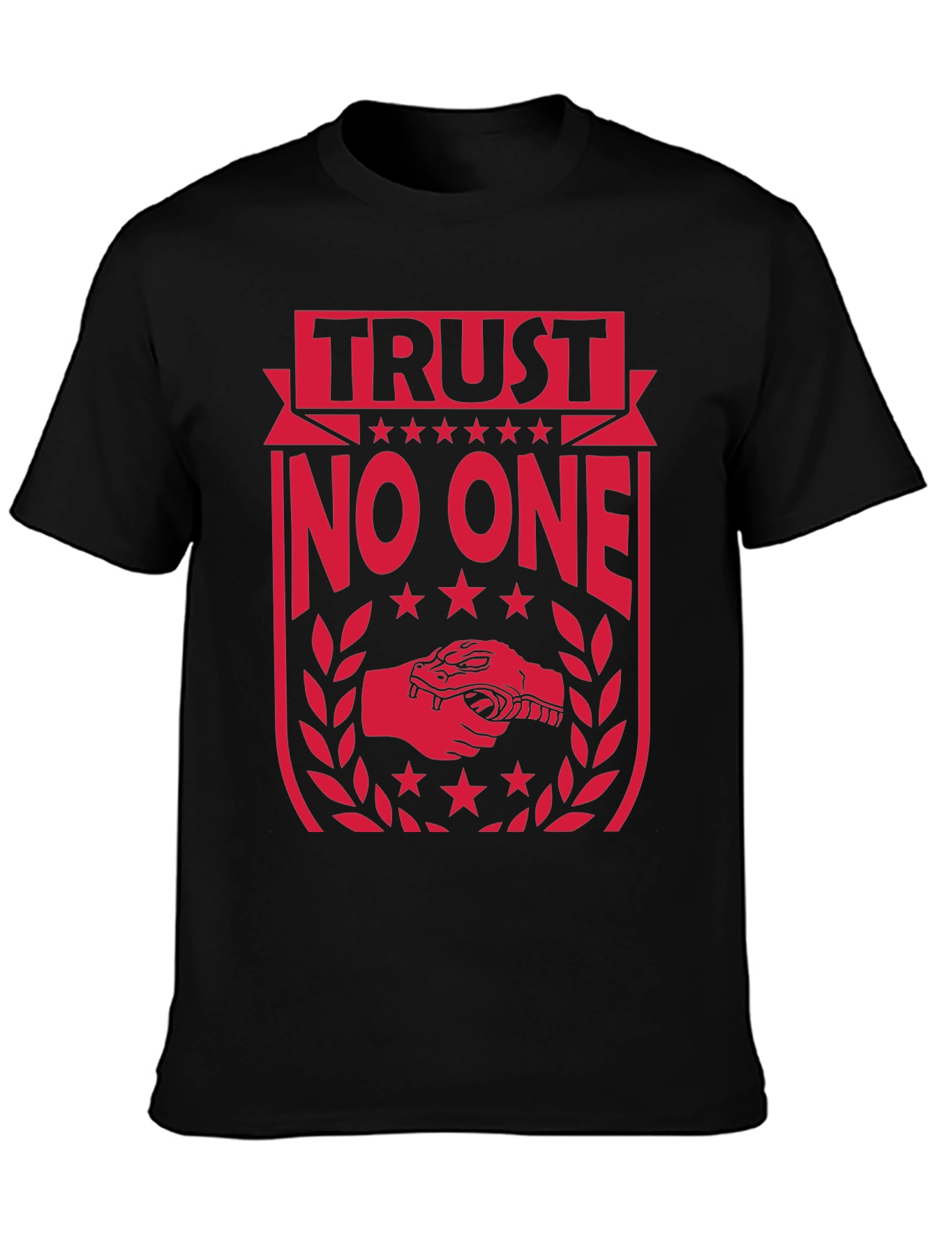 Black Trust No One Graphic Tee - Black Cotton view 3