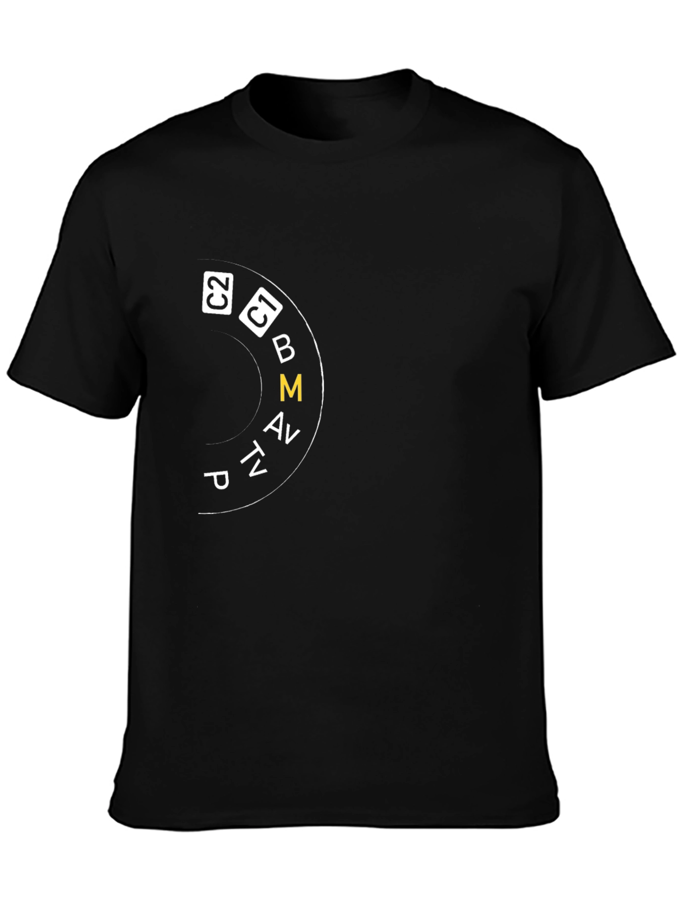 Black Photographer Mode Dial Graphic T-Shirt view 3