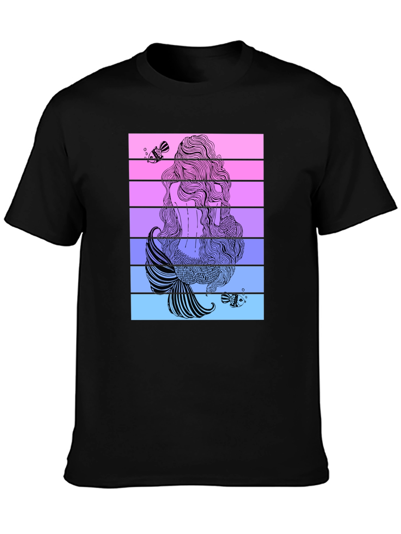 Black Mermaid Tail Graphic T-Shirt - Stylish Black Tee view 3
