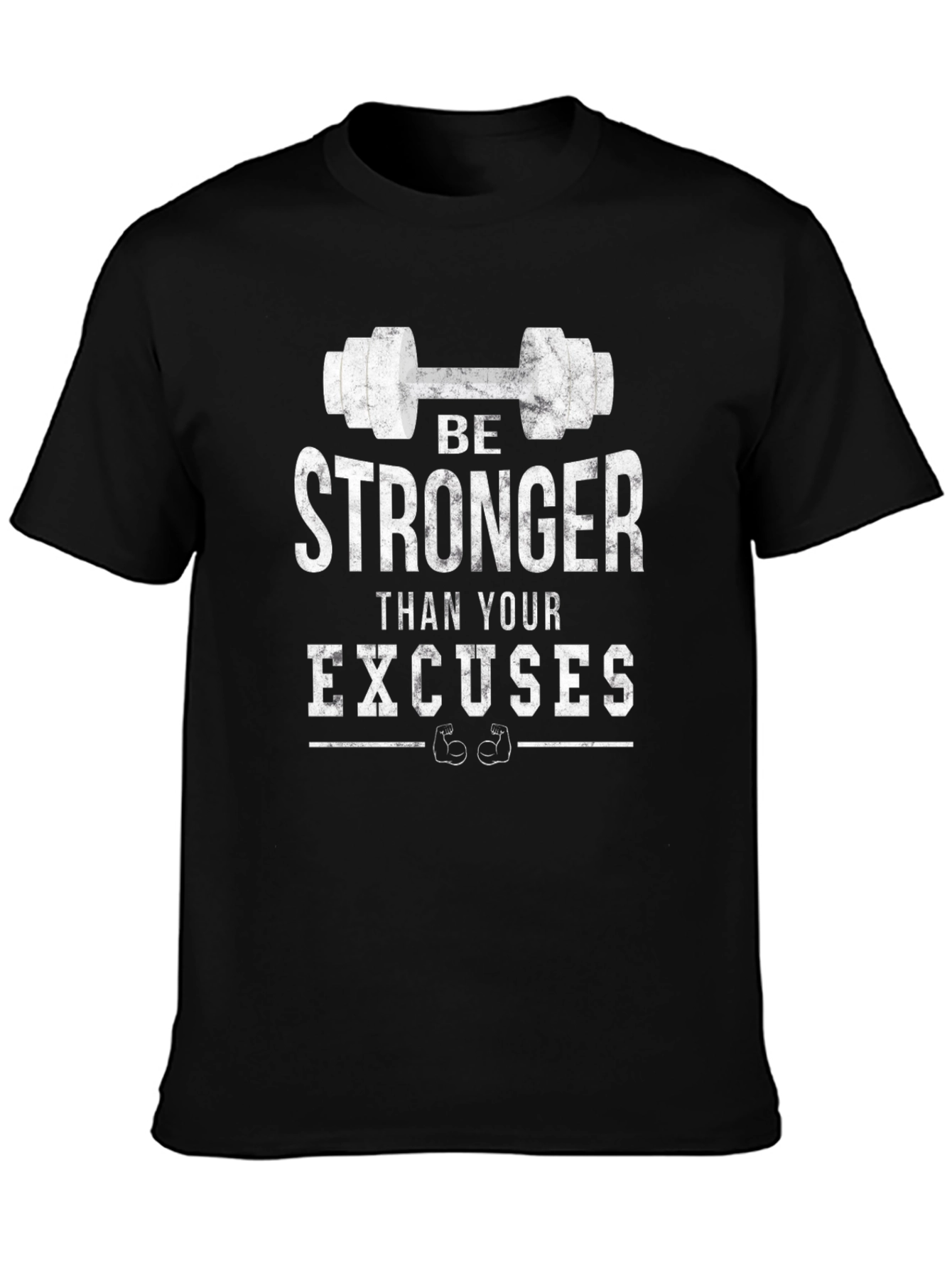 Black Be Stronger Than Your Excuses Gym T-Shirt view 3