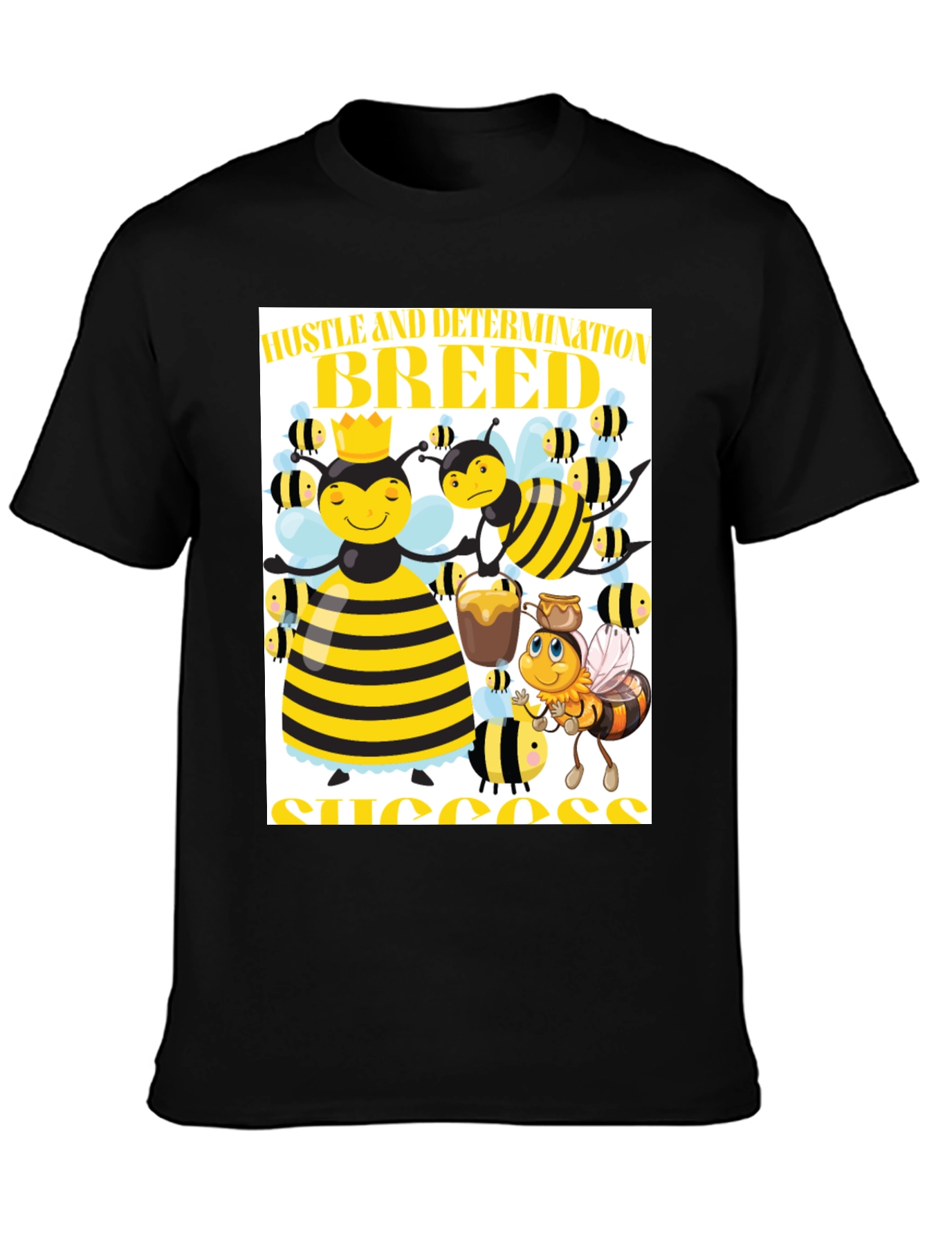 Black Hustle and Determination Breed Success T-Shirt view 3
