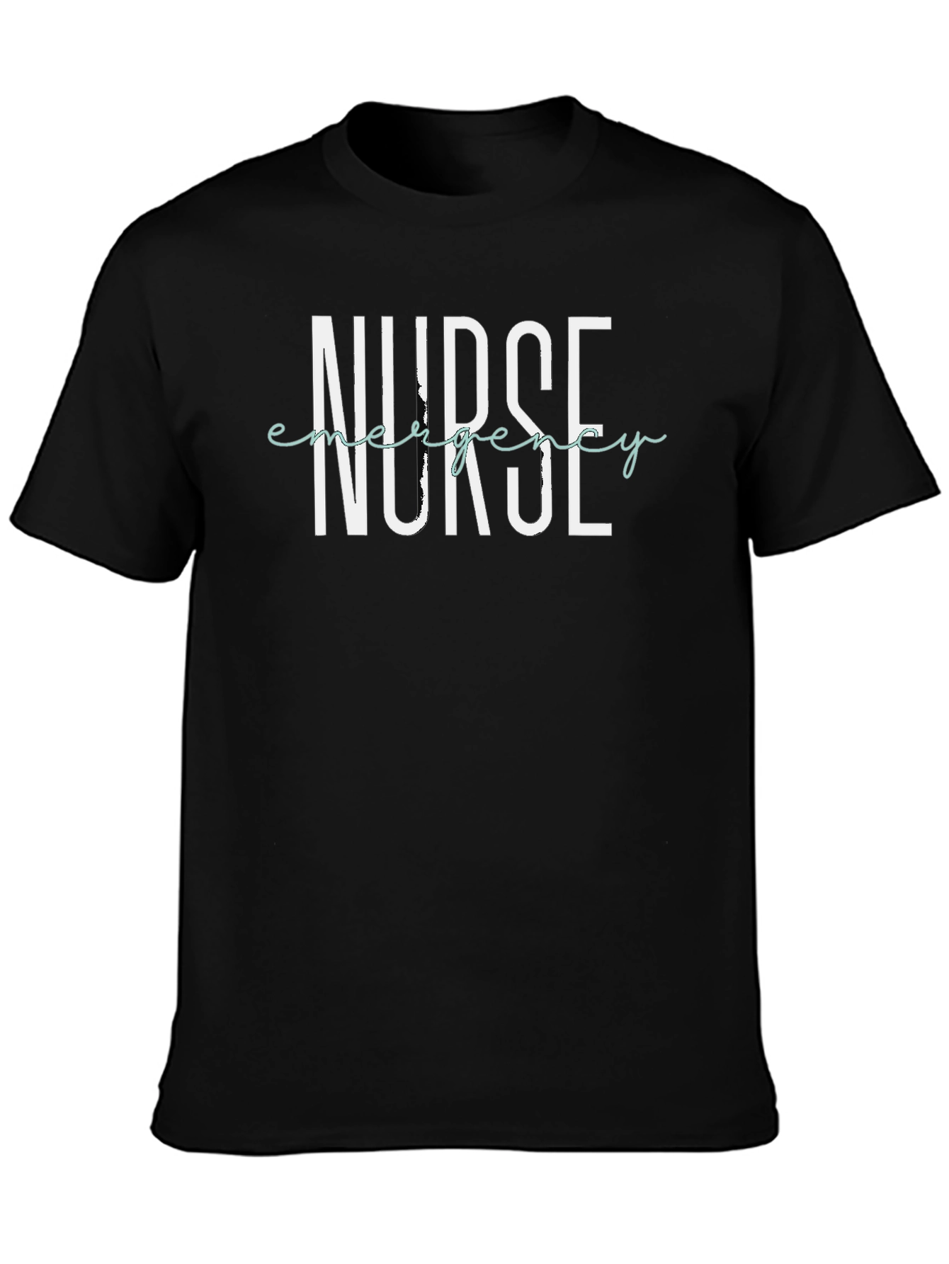 Black Emergency Nurse T-Shirt - Black view 3