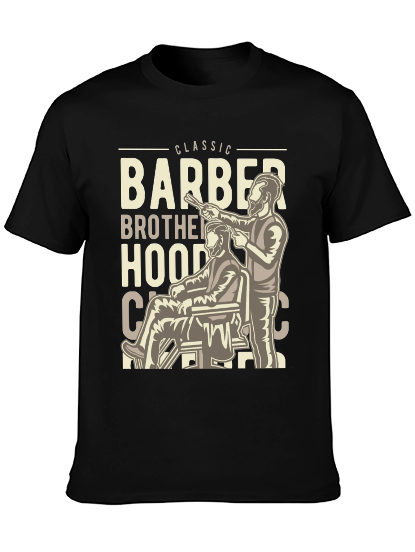 Black Classic Barber Brotherhood Tee view 3
