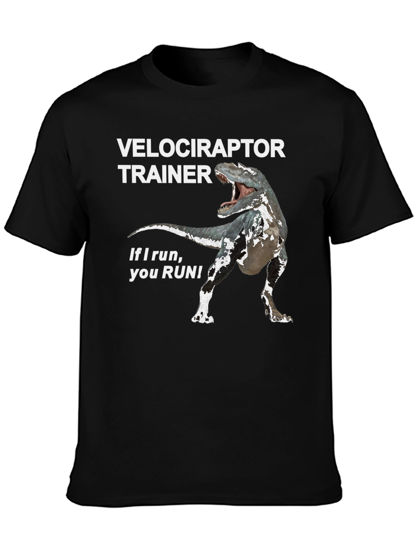 Black Velociraptor Trainer Graphic Tee view 3
