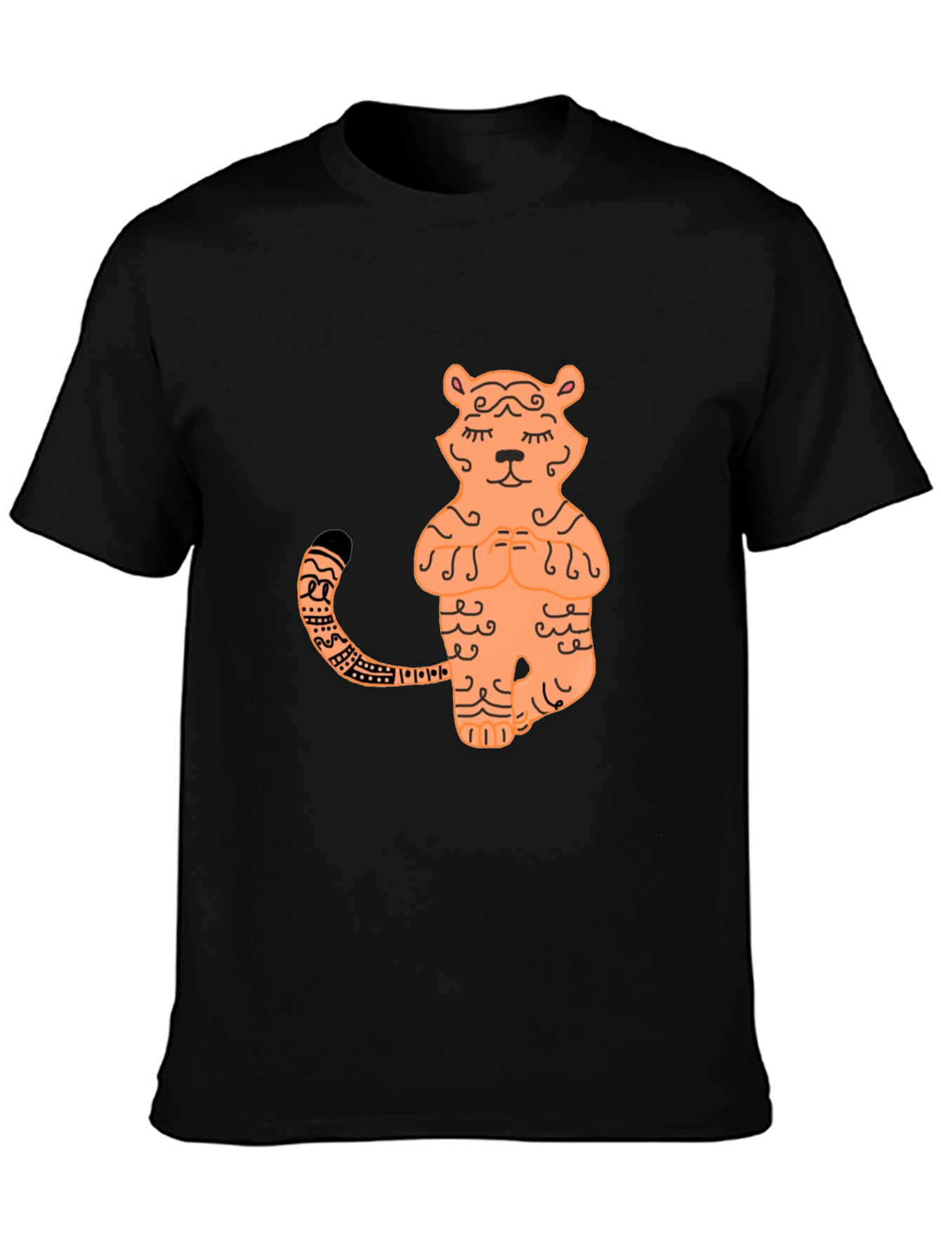 Black Zen Tiger Graphic Tee - Stylish Yoga T-Shirt view 3
