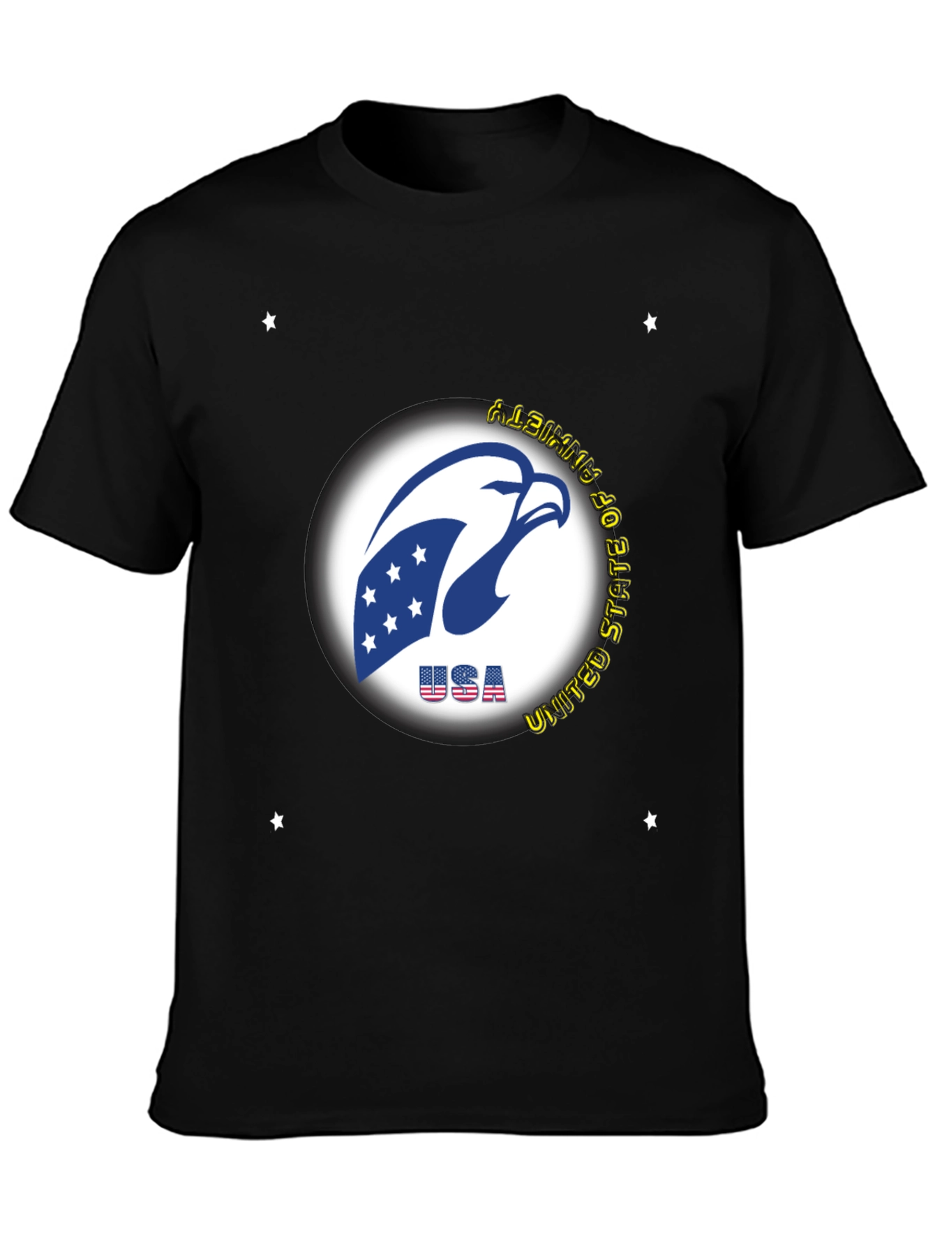 Black USA Eagle Graphic Tee - Patriotic Style view 3