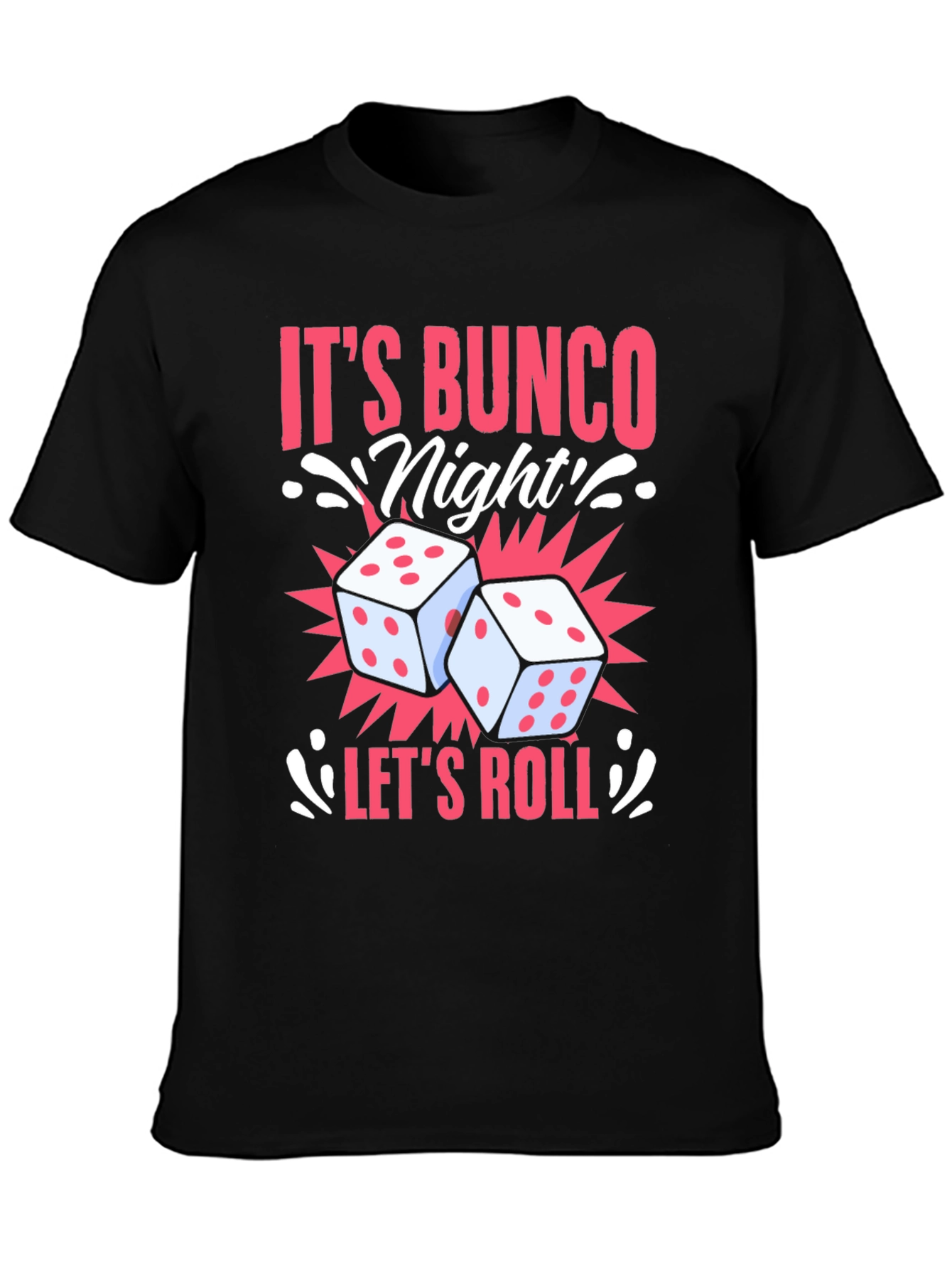 Black It's Bunco Night! Dice Graphic Tee view 3