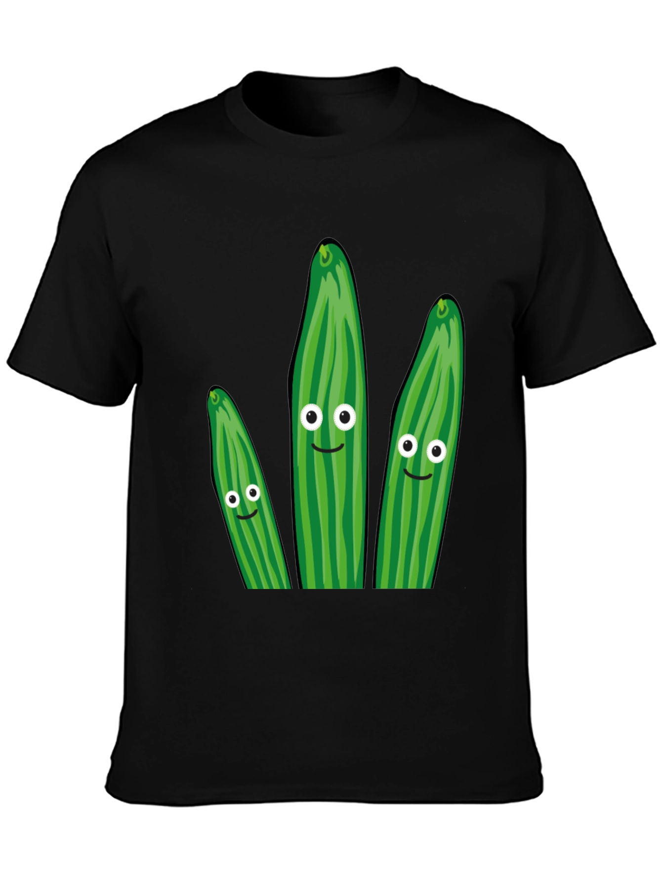 Black Funny Cucumber Graphic T-Shirt - Quirky Novelty Tee view 3