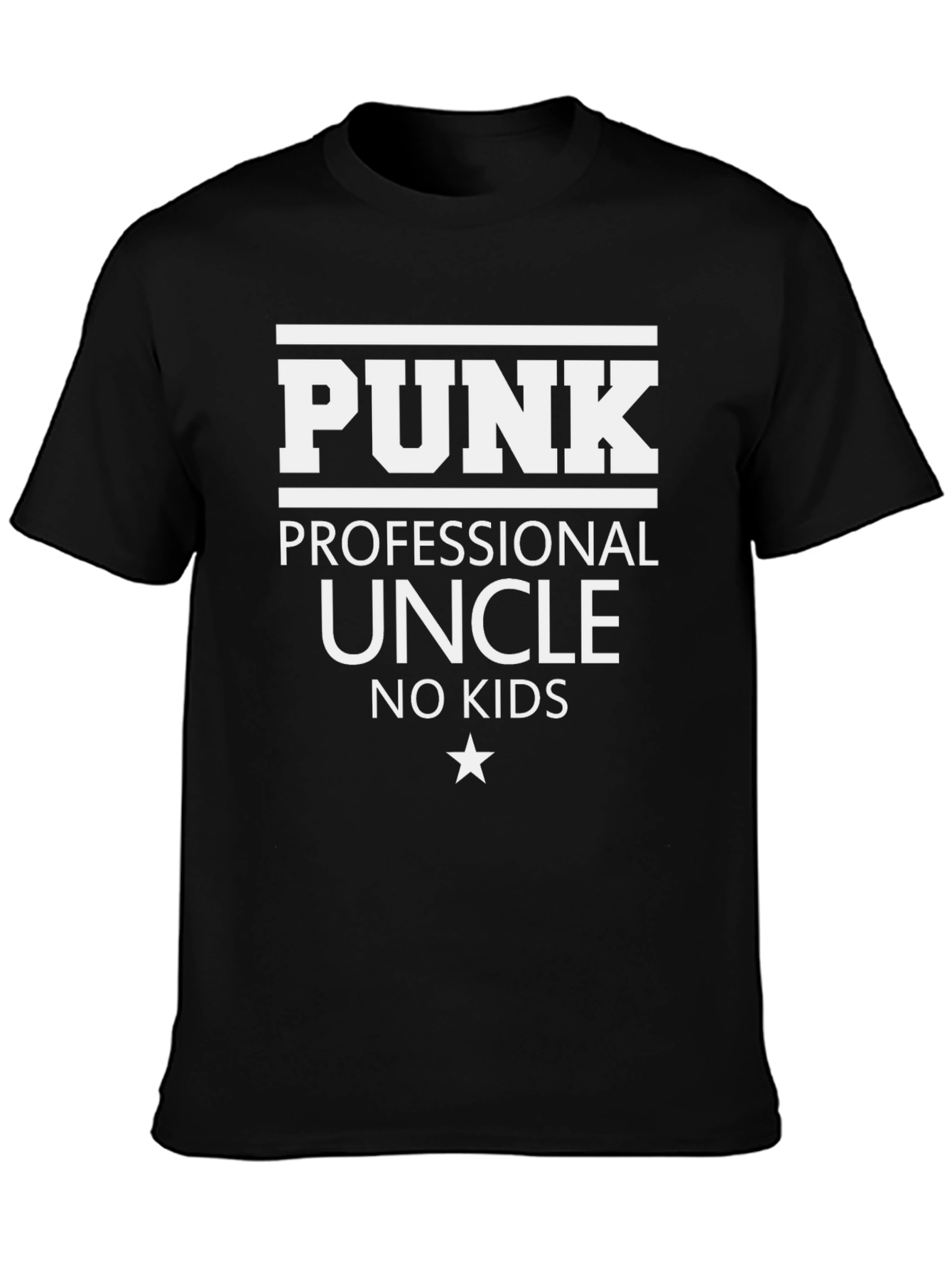 Black Punk Professional Uncle No Kids Black T-Shirt view 3
