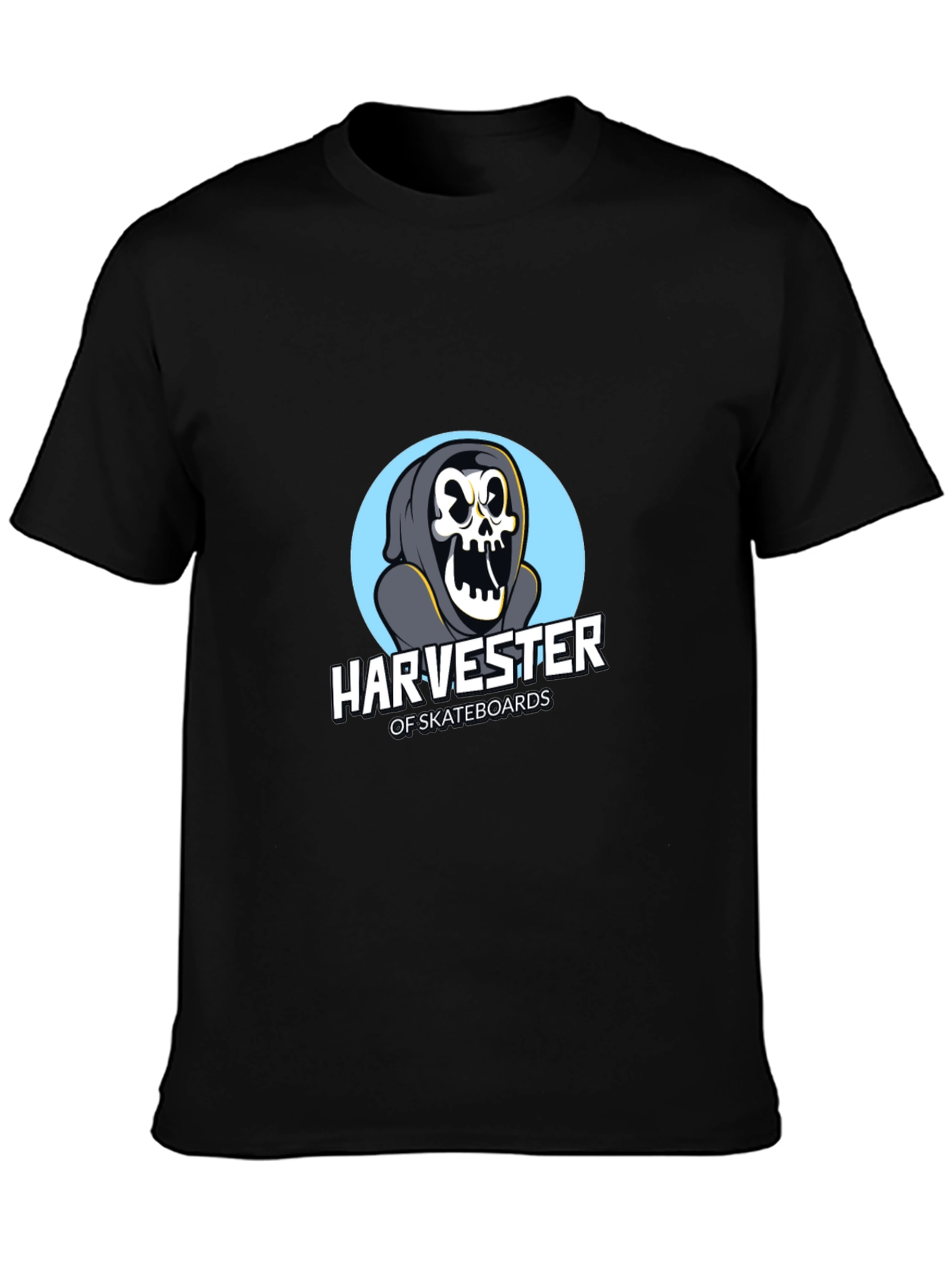 Black Harvester of Skateboards Graphic Tee view 3