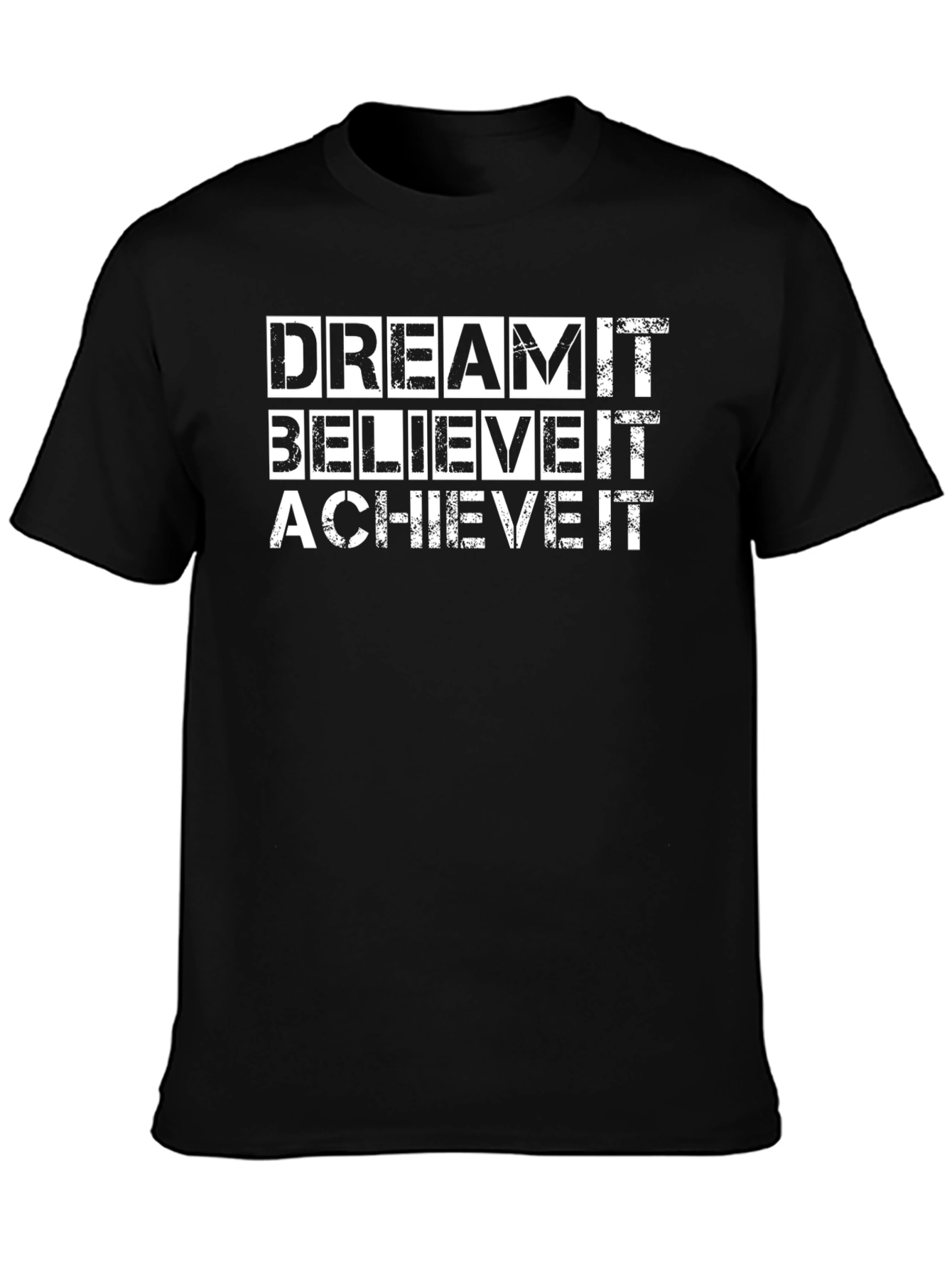 Black Dream Believe Achieve Graphic Tee - Black T-Shirt view 3