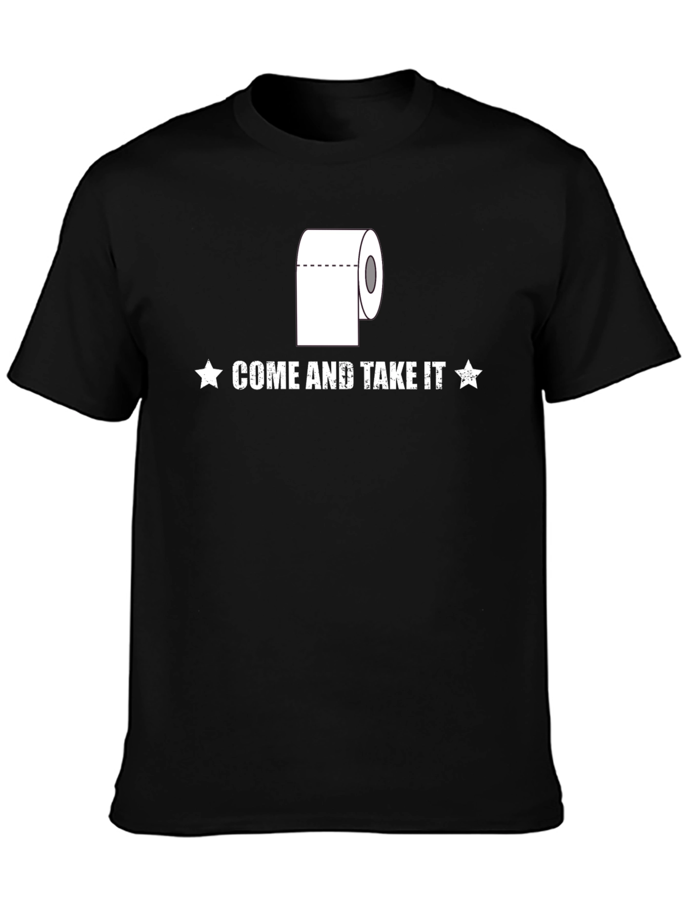 Black Come and Take It Toilet Paper Humor T-Shirt view 3