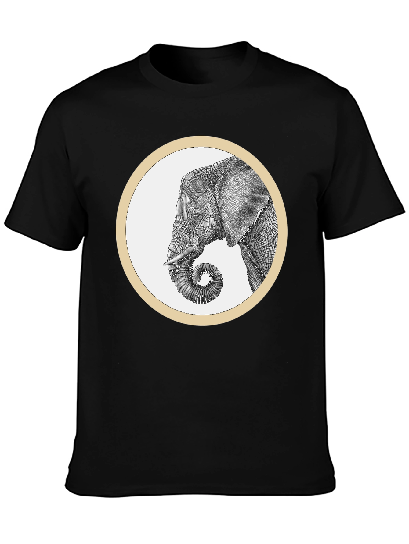 Elephant Graphic Tee - Stylish Black Cotton T-Shirt - 3