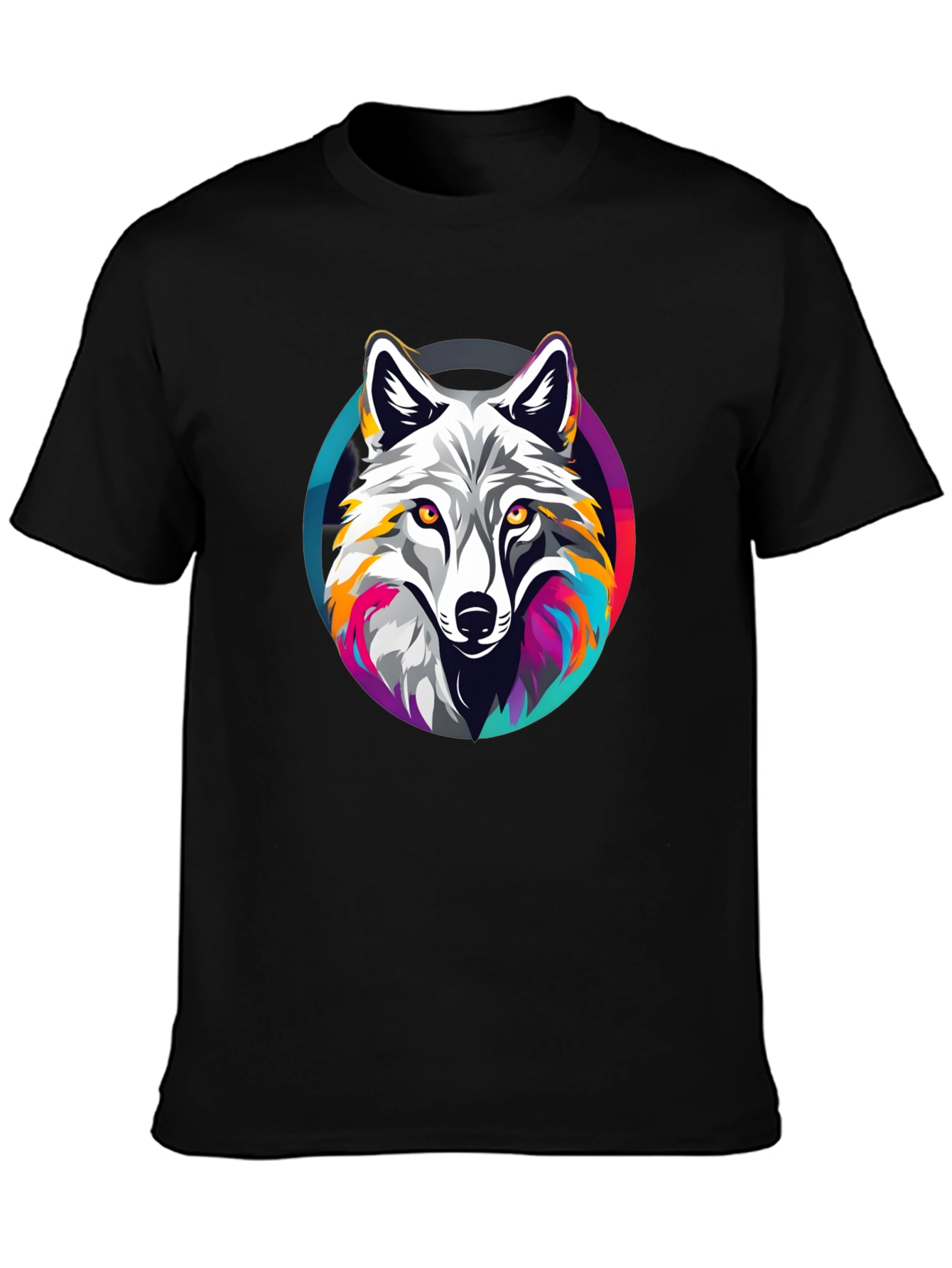 Black Wolf Graphic Tee - Stylish Men's Black T-Shirt view 3
