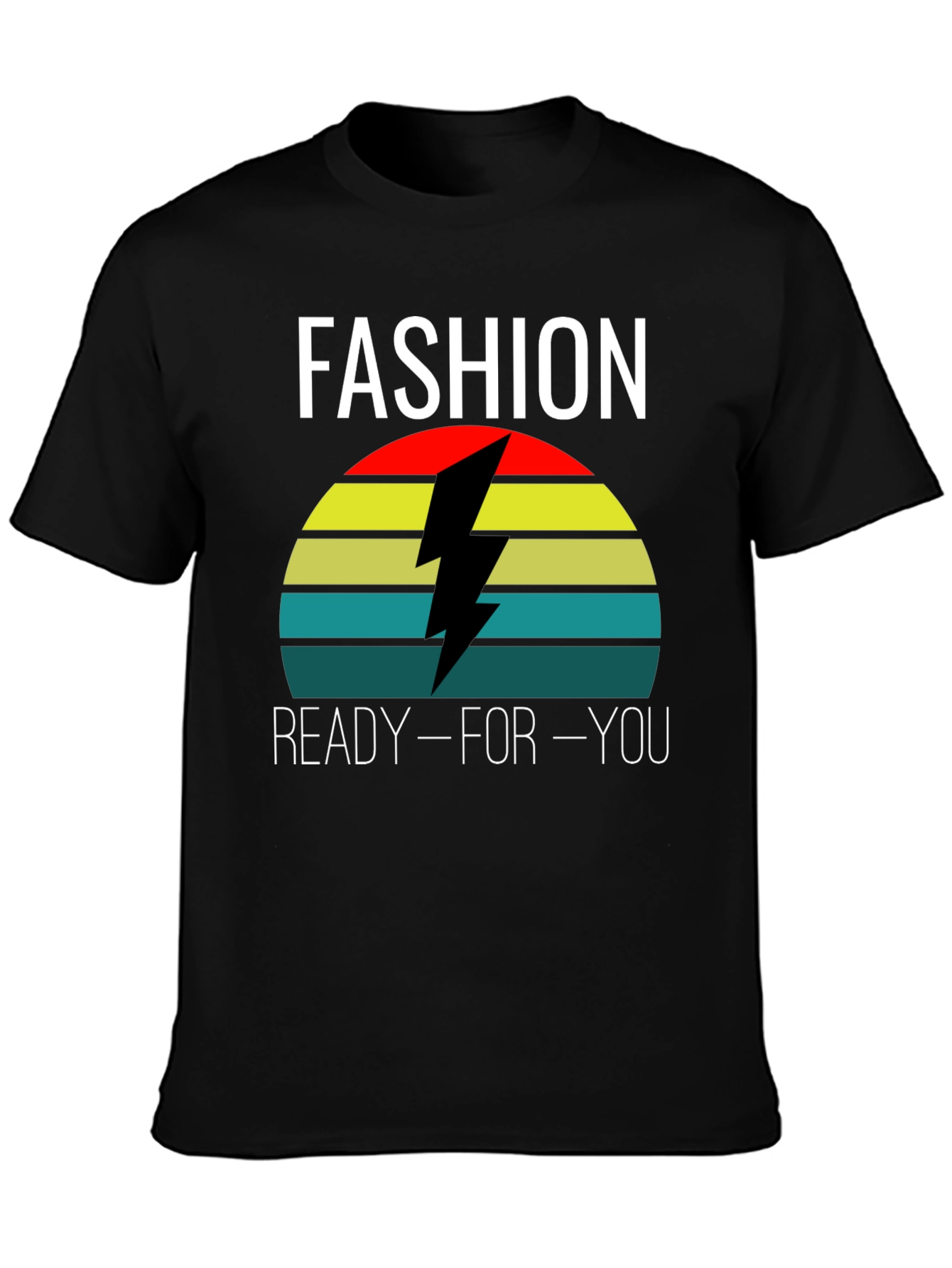 Black Fashion Ready-For-You Retro Style Black T-Shirt view 3