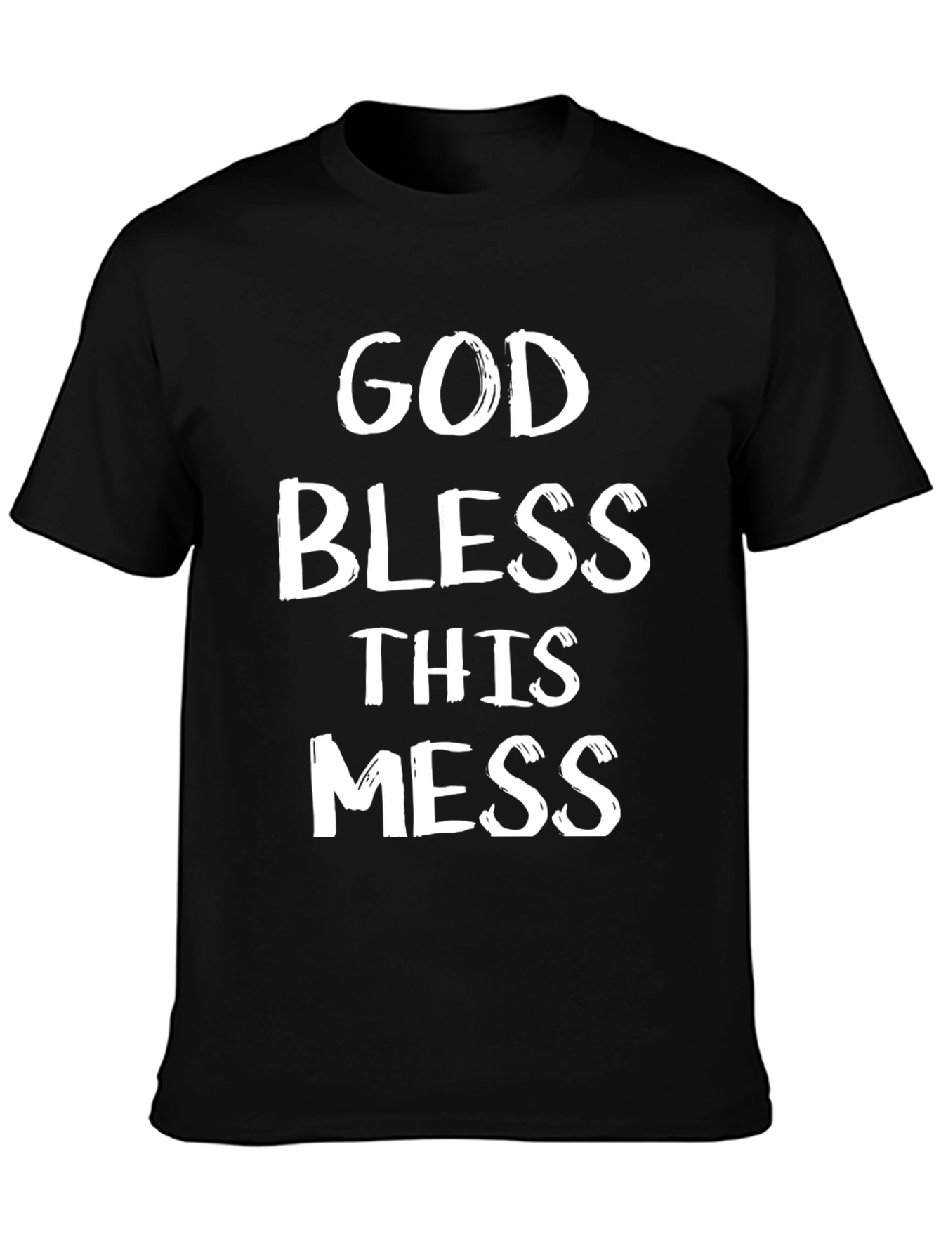 Black God Bless This Mess Black Graphic T-Shirt view 3