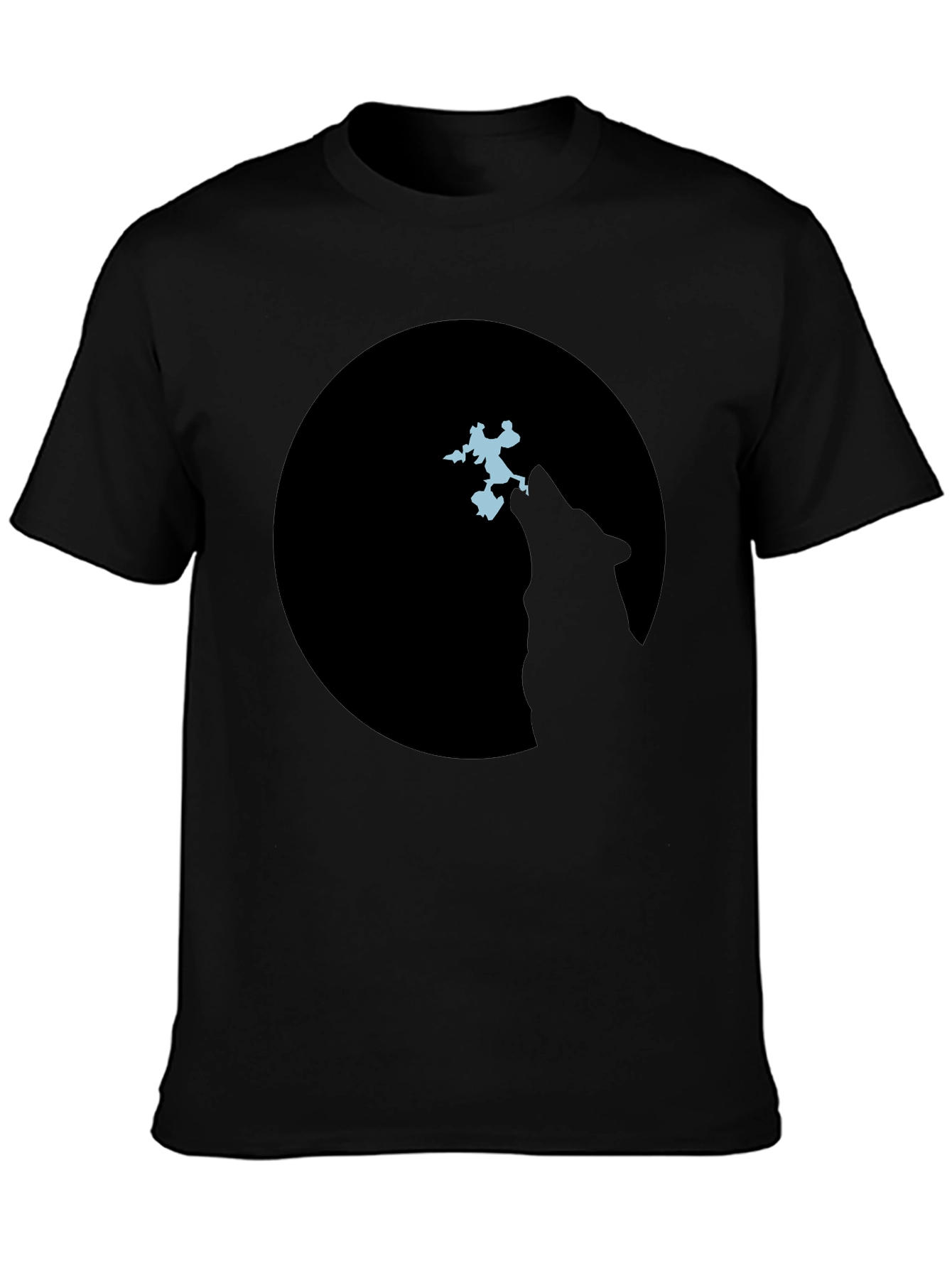 Black Wolf Moon Silhouette T-Shirt view 3