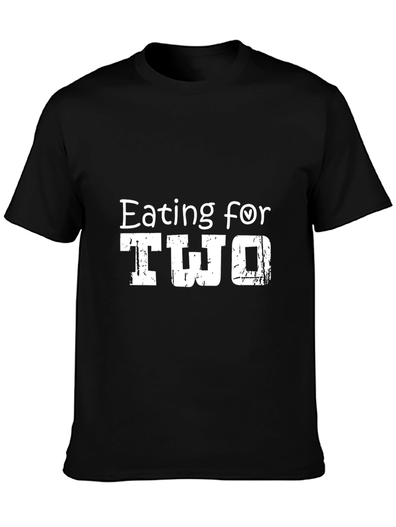 Black Eating for Two Funny Pregnancy T-Shirt view 3