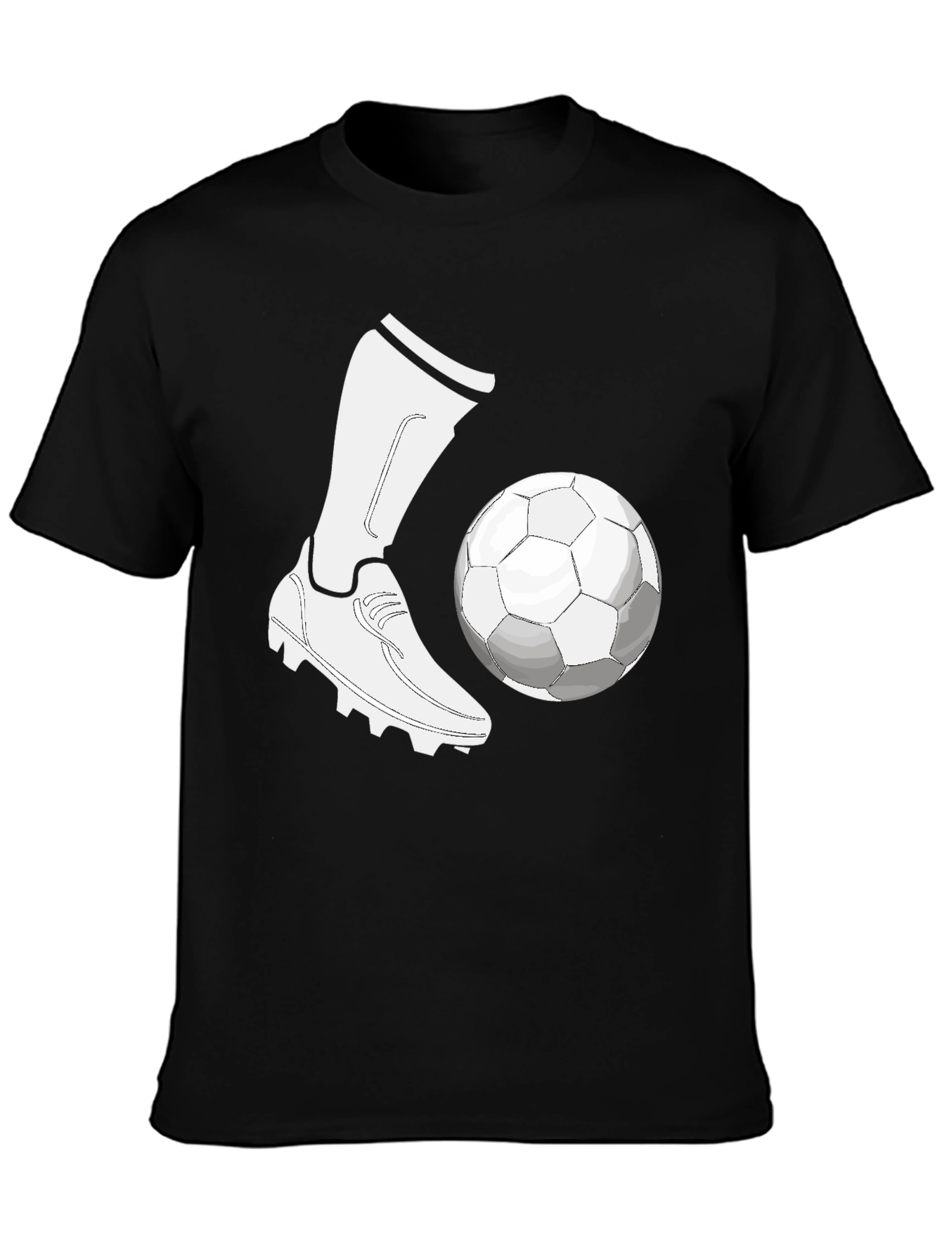 Black Soccer Kick T-Shirt: Sporty Style view 3