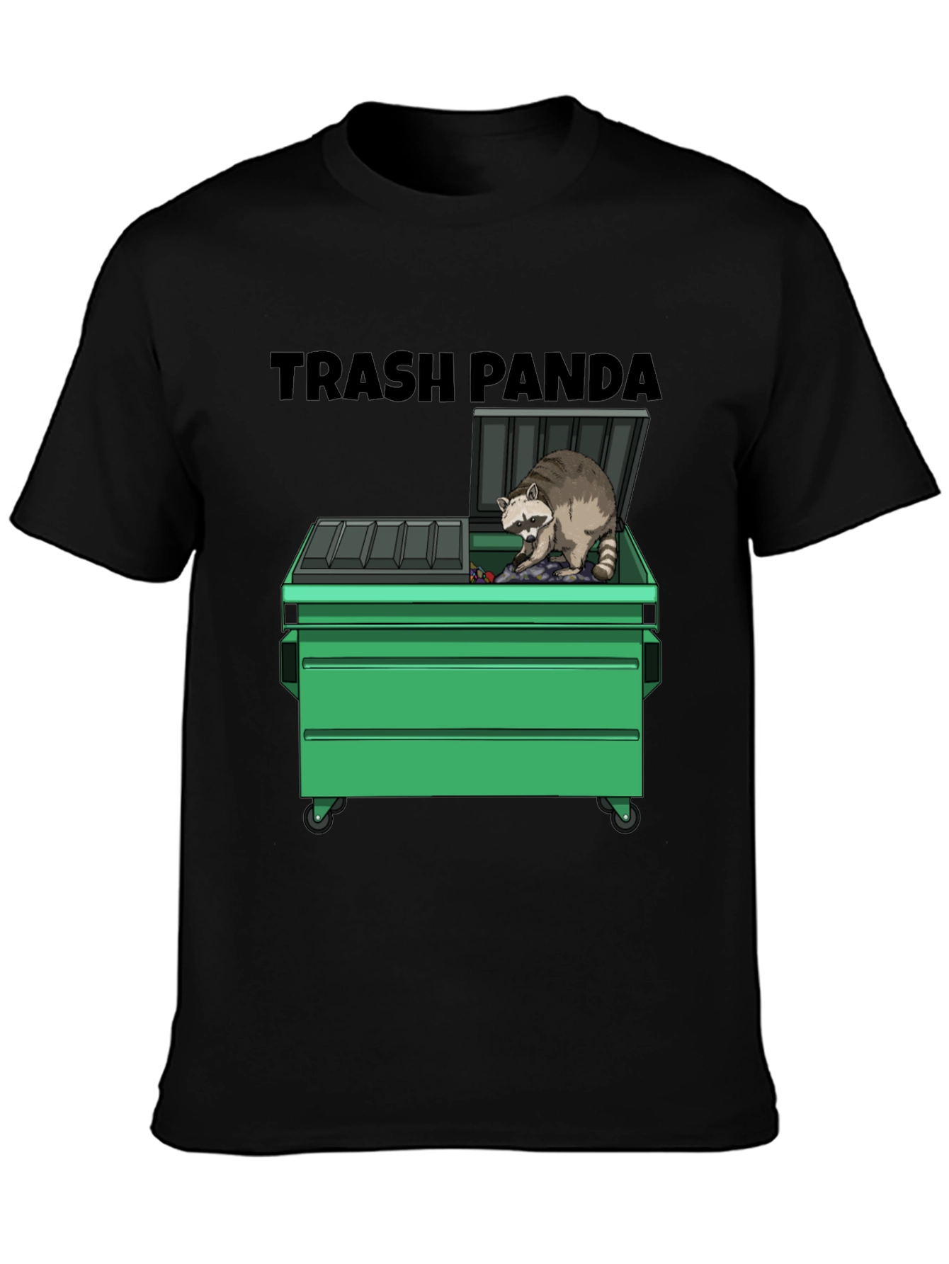 Black Trash Panda Graphic T-Shirt - Funny Raccoon Tee view 3