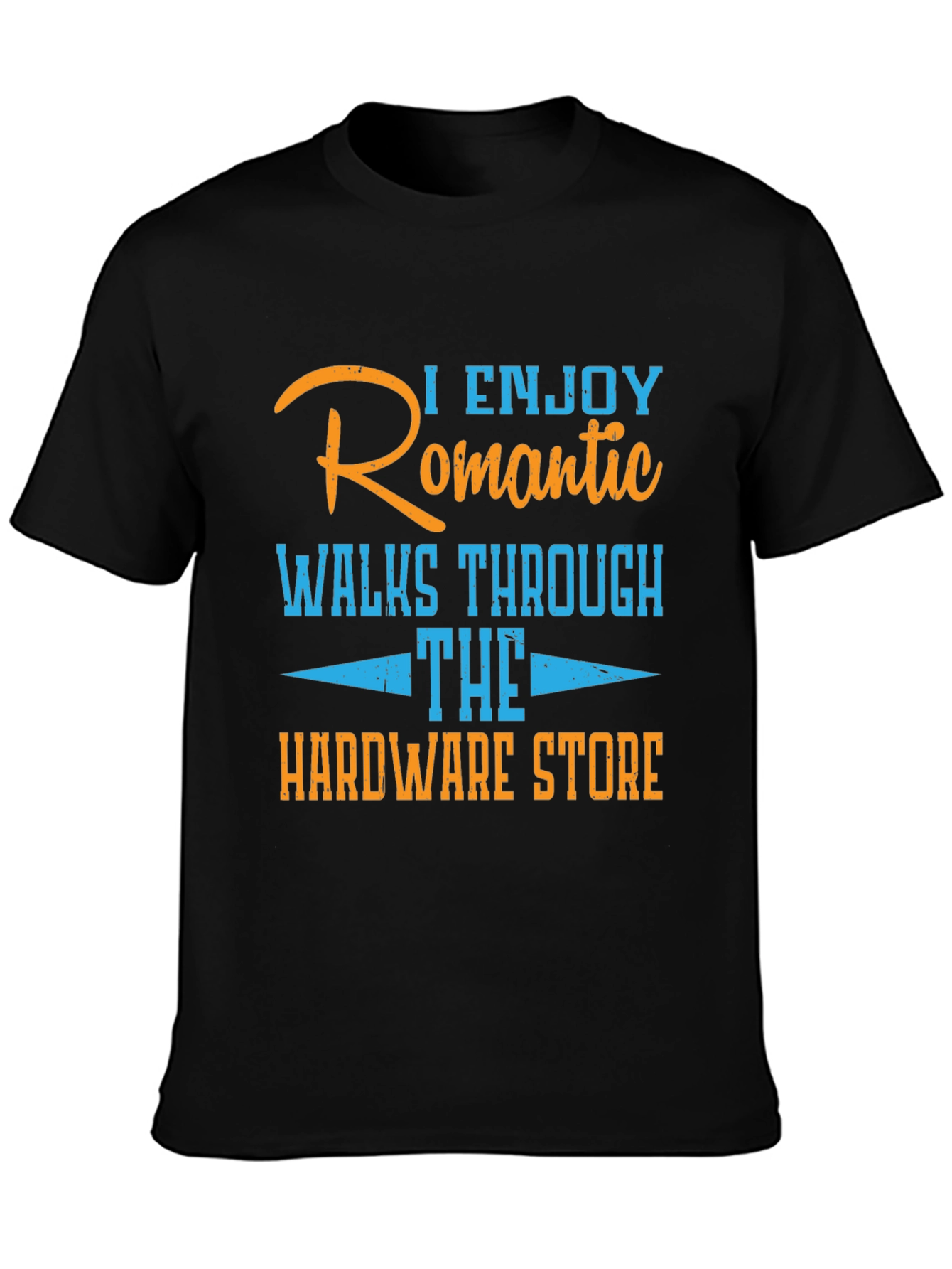 Black Humorous Hardware Store Romantic Walks T-Shirt view 3