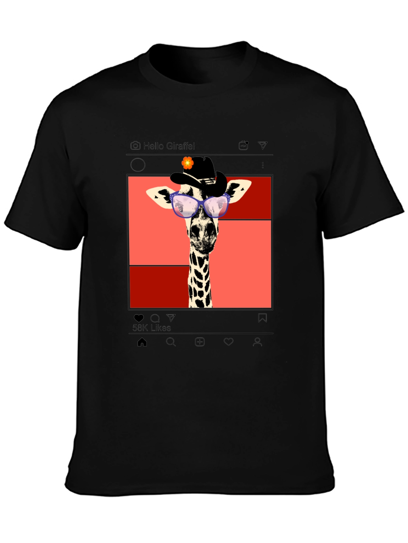 Black Giraffe Instagram T-Shirt view 3