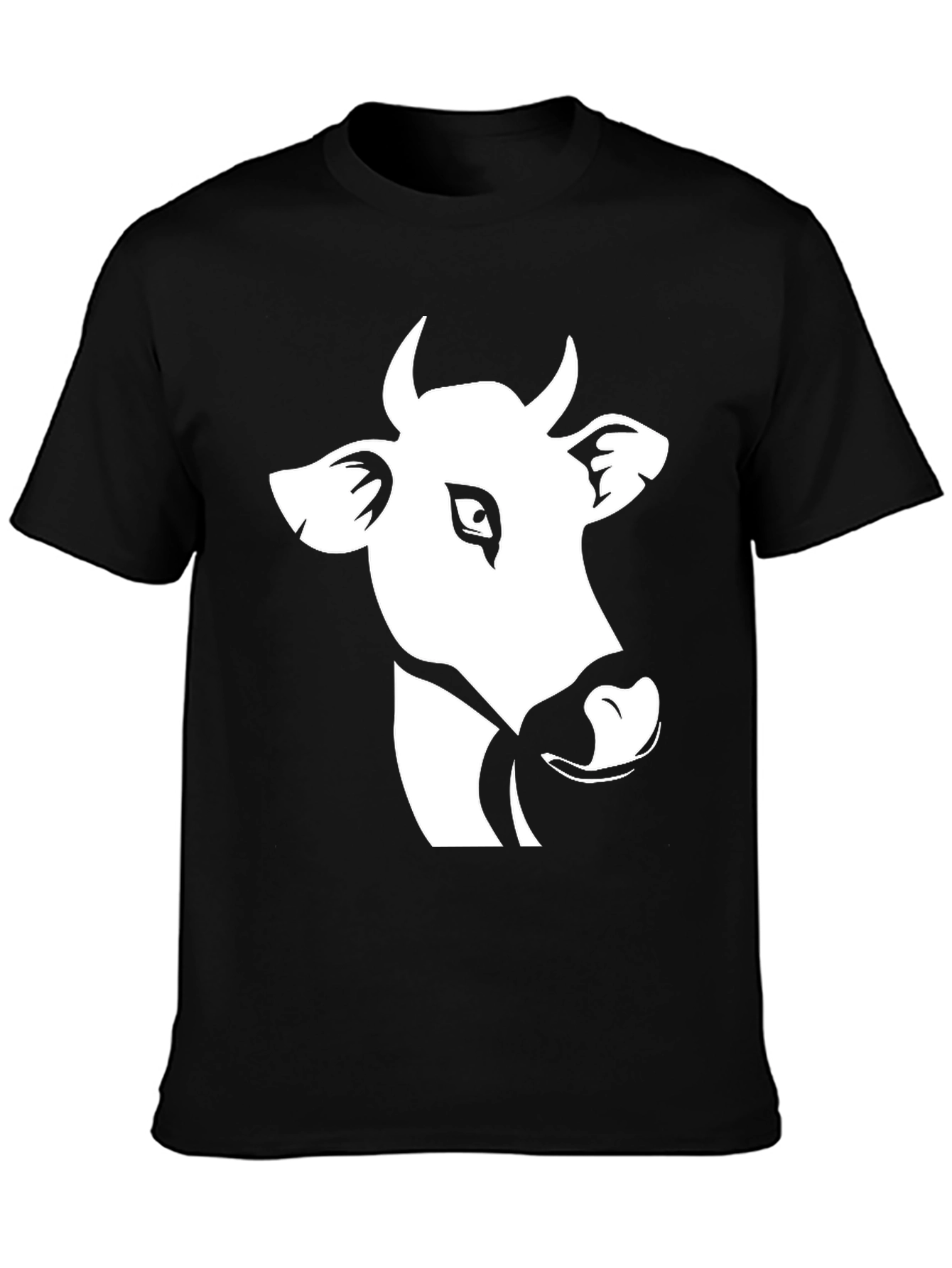 Black Cow Graphic Black T-Shirt view 3