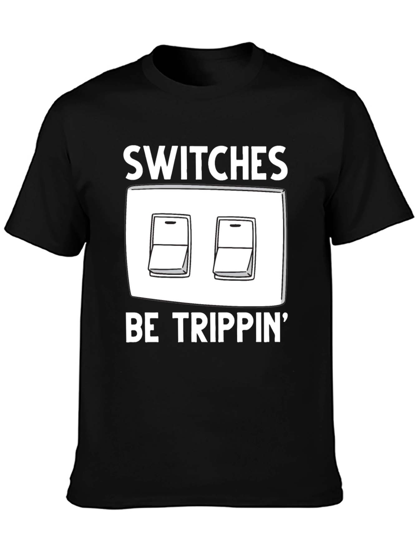 Black Switches Be Trippin' Graphic T-Shirt view 3