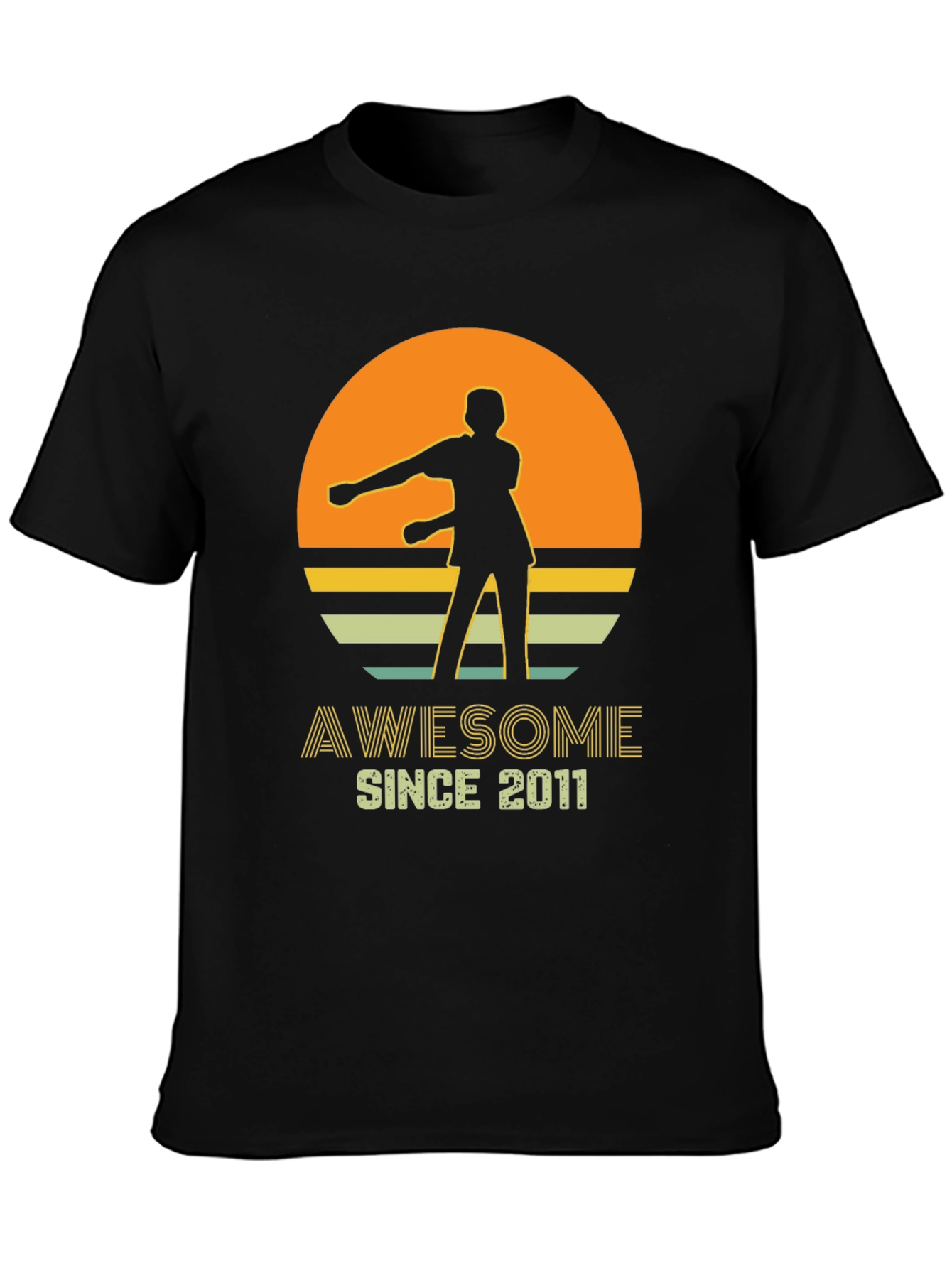 Black Awesome Since 2011 Graphic T-Shirt view 3
