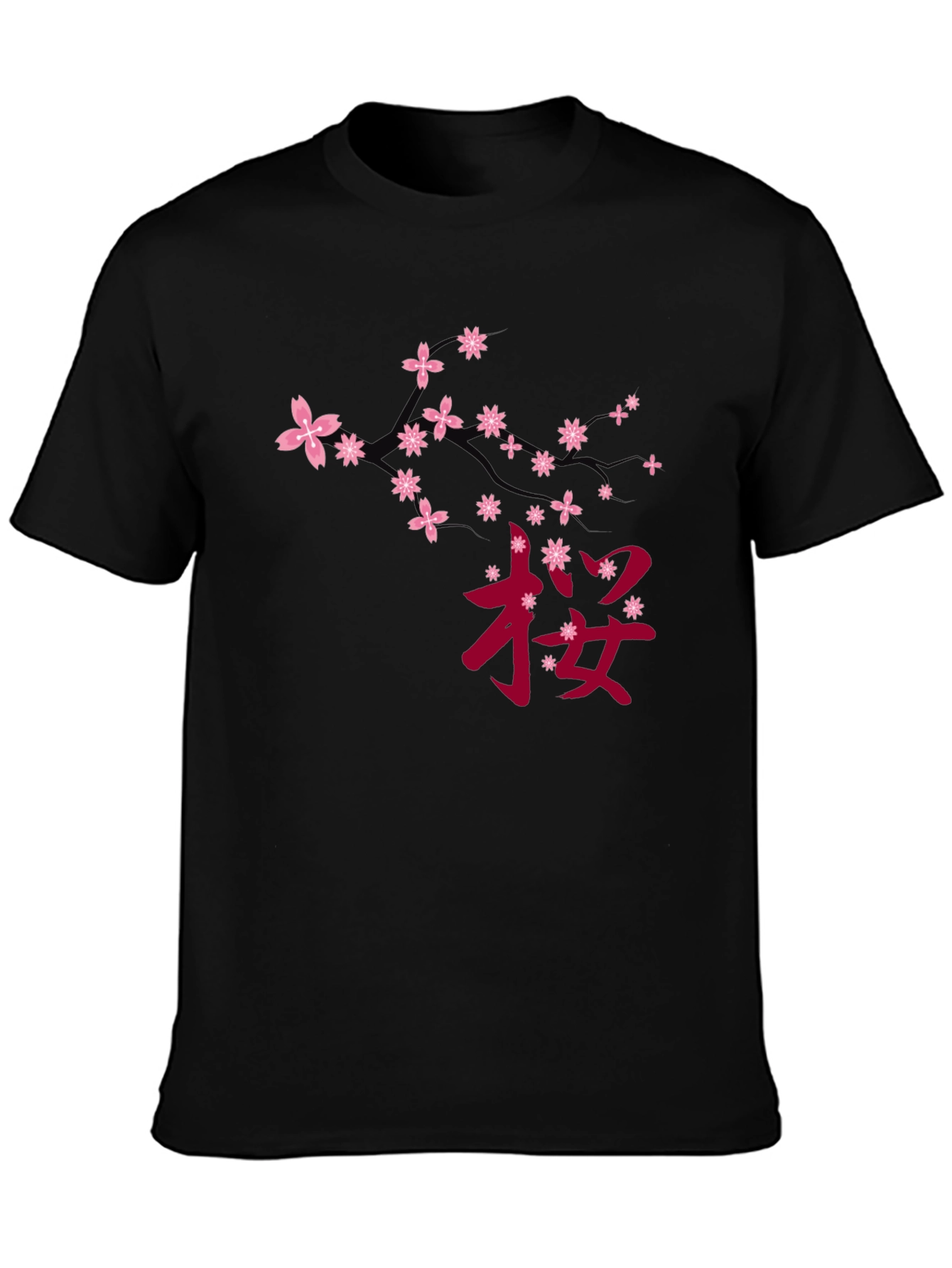 Black Cherry Blossom Graphic Tee - Black view 3