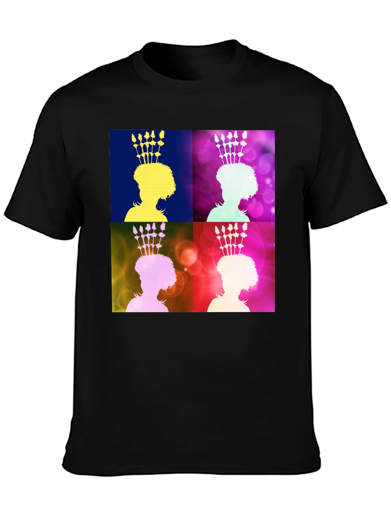 Black Pop Art Queen Graphic Tee - Stylish Unisex Black T-Shirt view 3