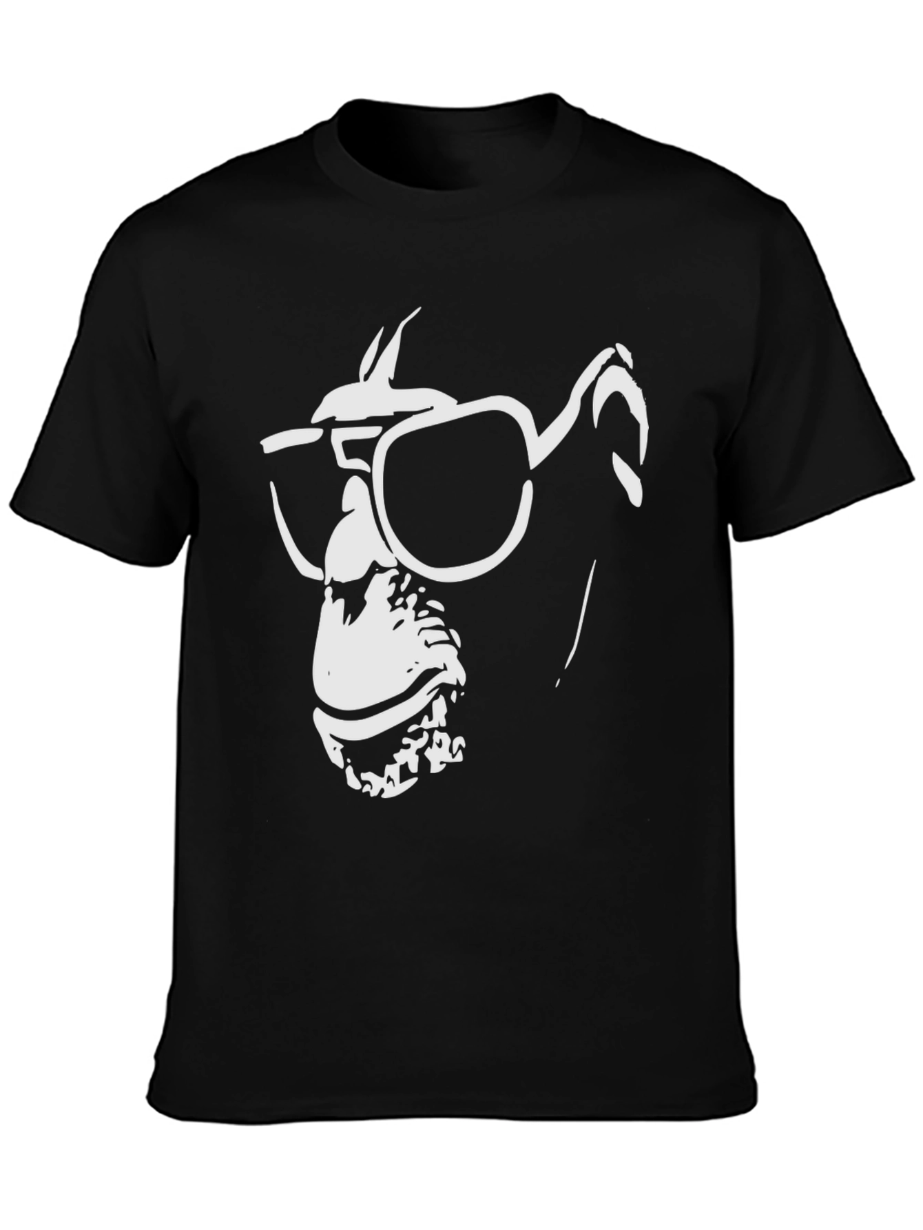 Black Cool Chimp Graphic Tee - Black Cotton T-Shirt view 3