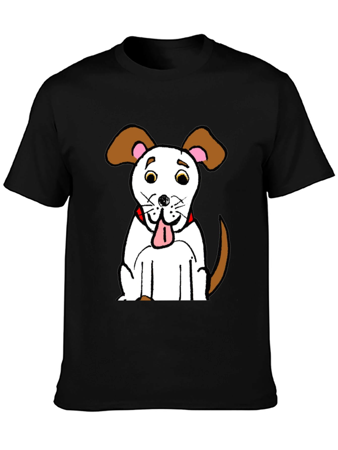 Black Cartoon Dog Graphic T-Shirt view 3