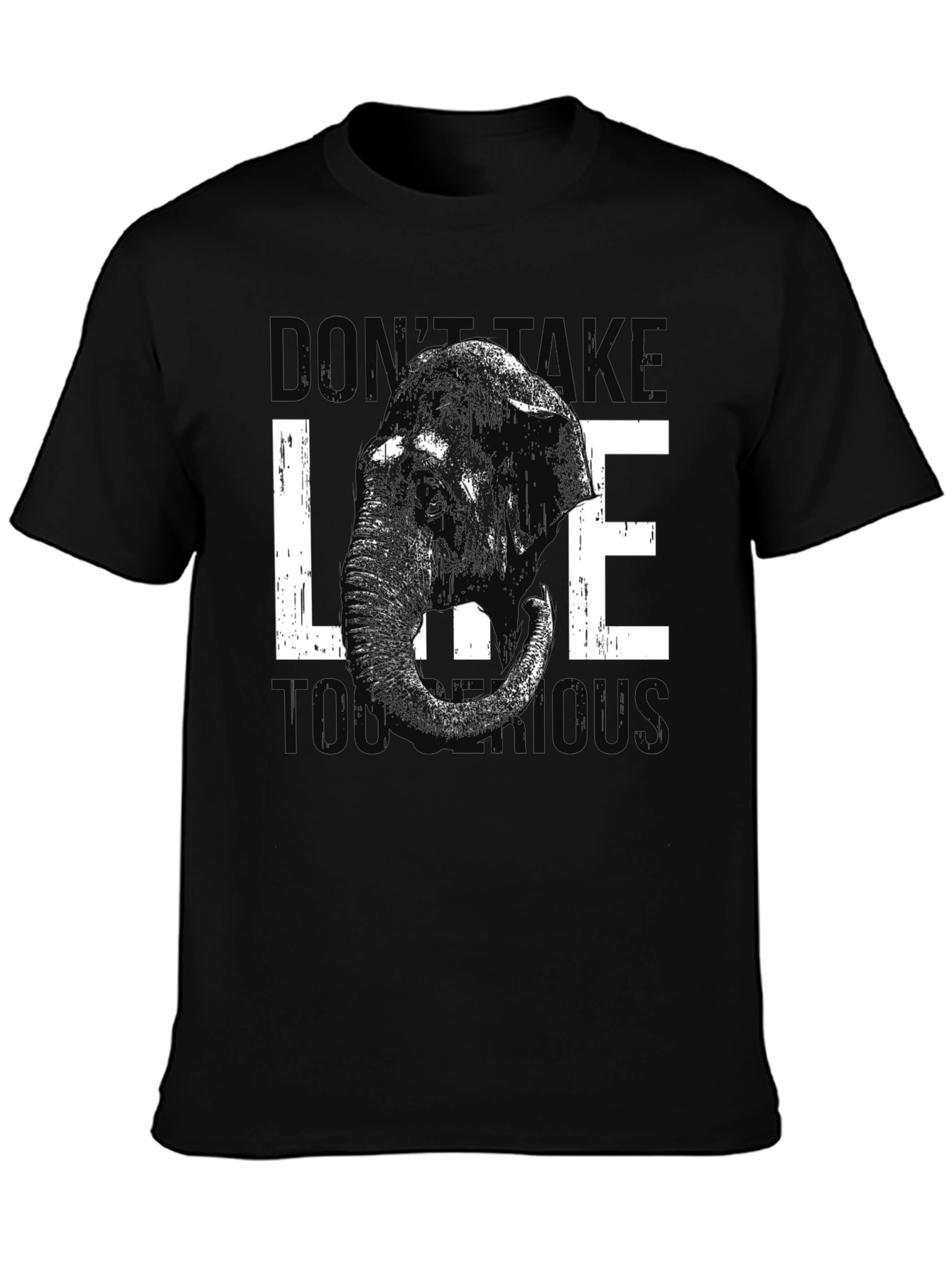 Black Elephant Graphic Tee - Don't Take Life Too Serious view 3