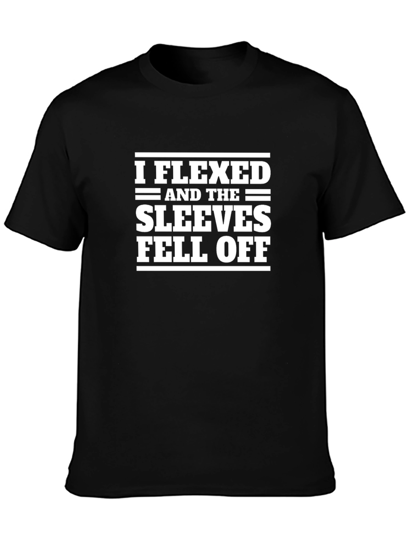 Black I Flexed Sleeves Fell Off Funny Graphic T-Shirt view 3