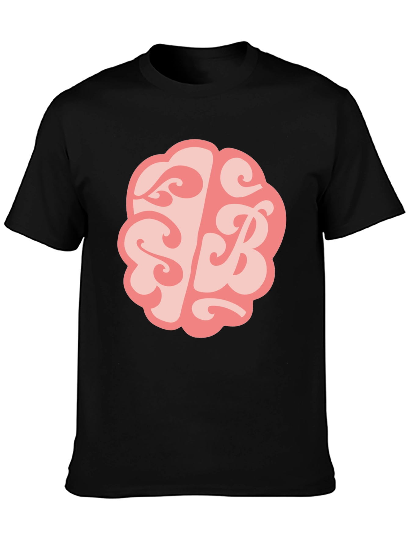 Black Brain SB Graphic Tee - Black Cotton Blend T-Shirt view 3