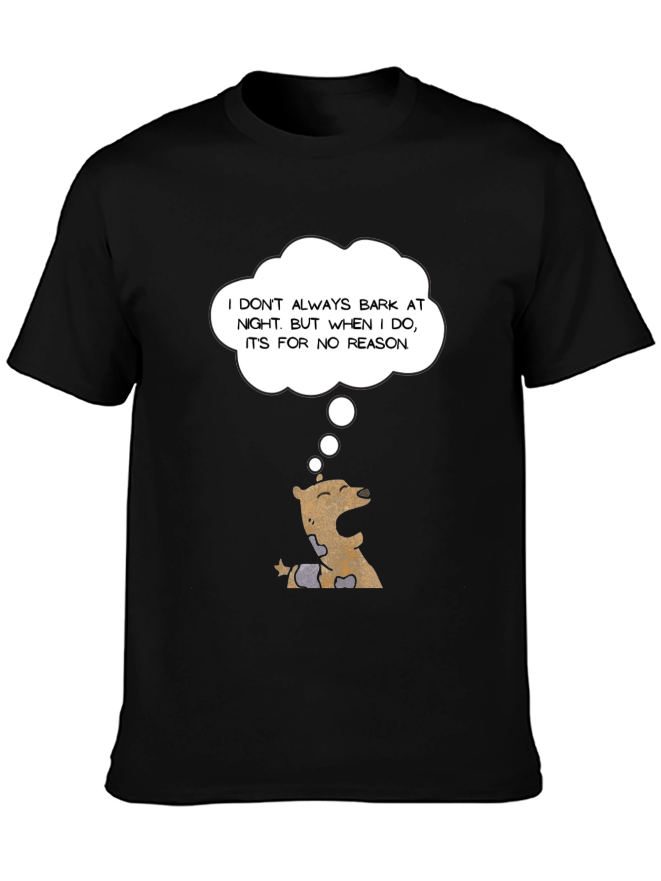 Black Humorous Dog Barking T-Shirt view 3