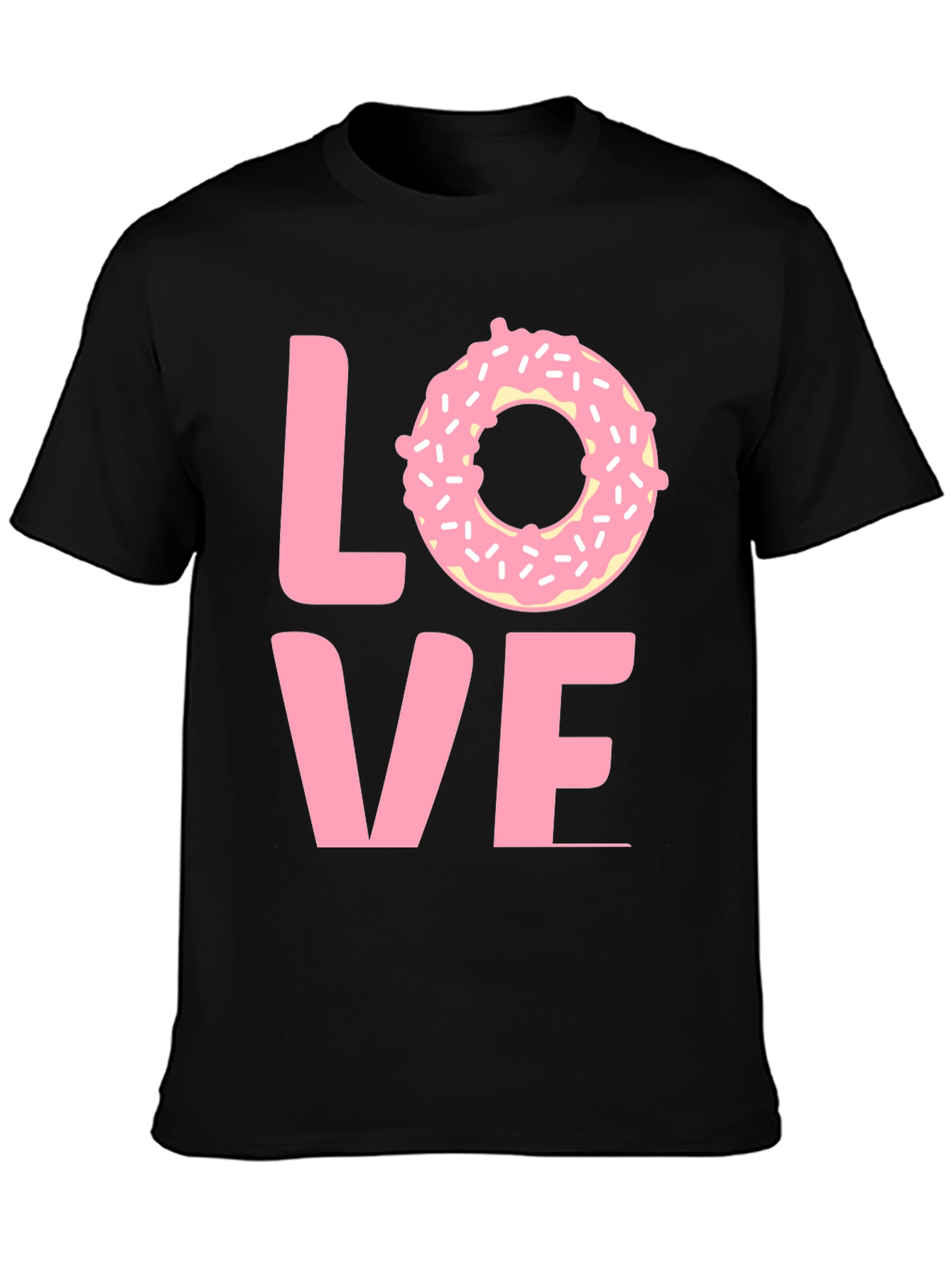 Black Love Donut T-Shirt - Fun & Stylish Graphic Tee view 3